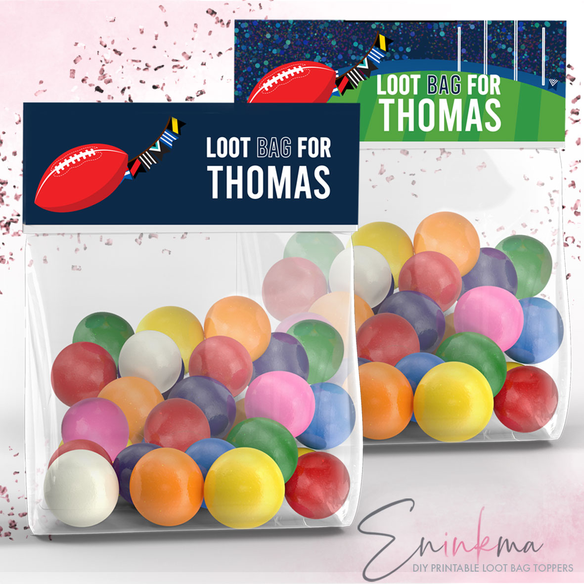Aussie Rules Loot Bag Toppers design preview