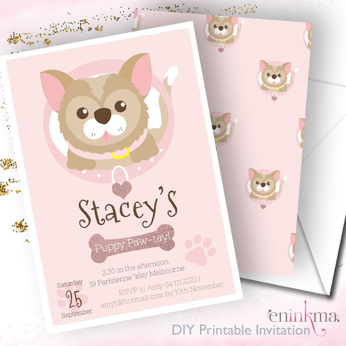 Puppy Ciao Invitations design preview