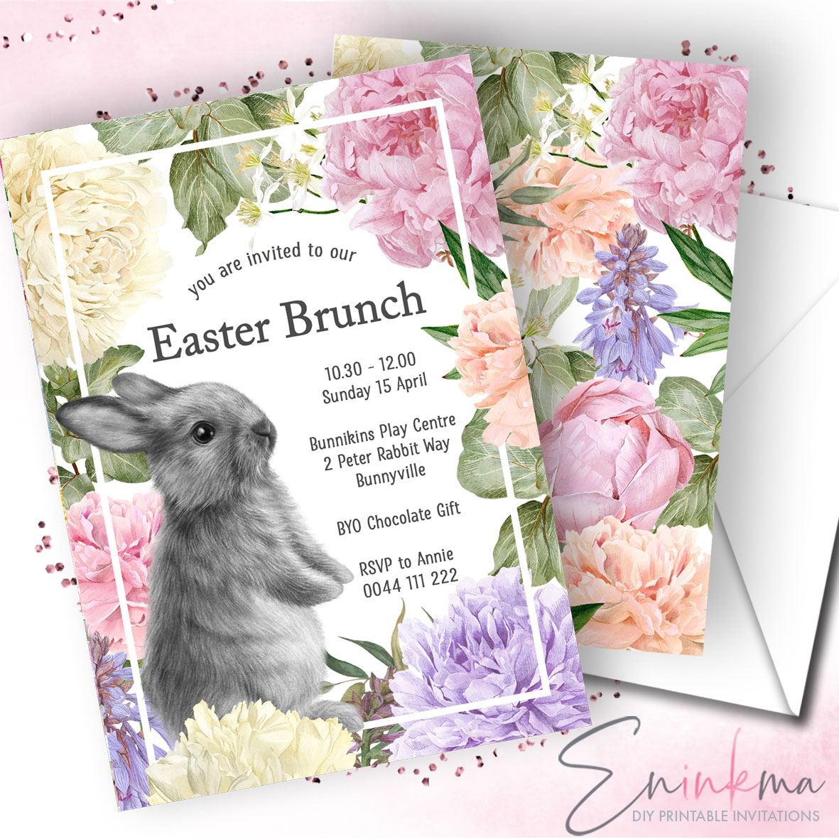 Easter Bloom Invitations design preview