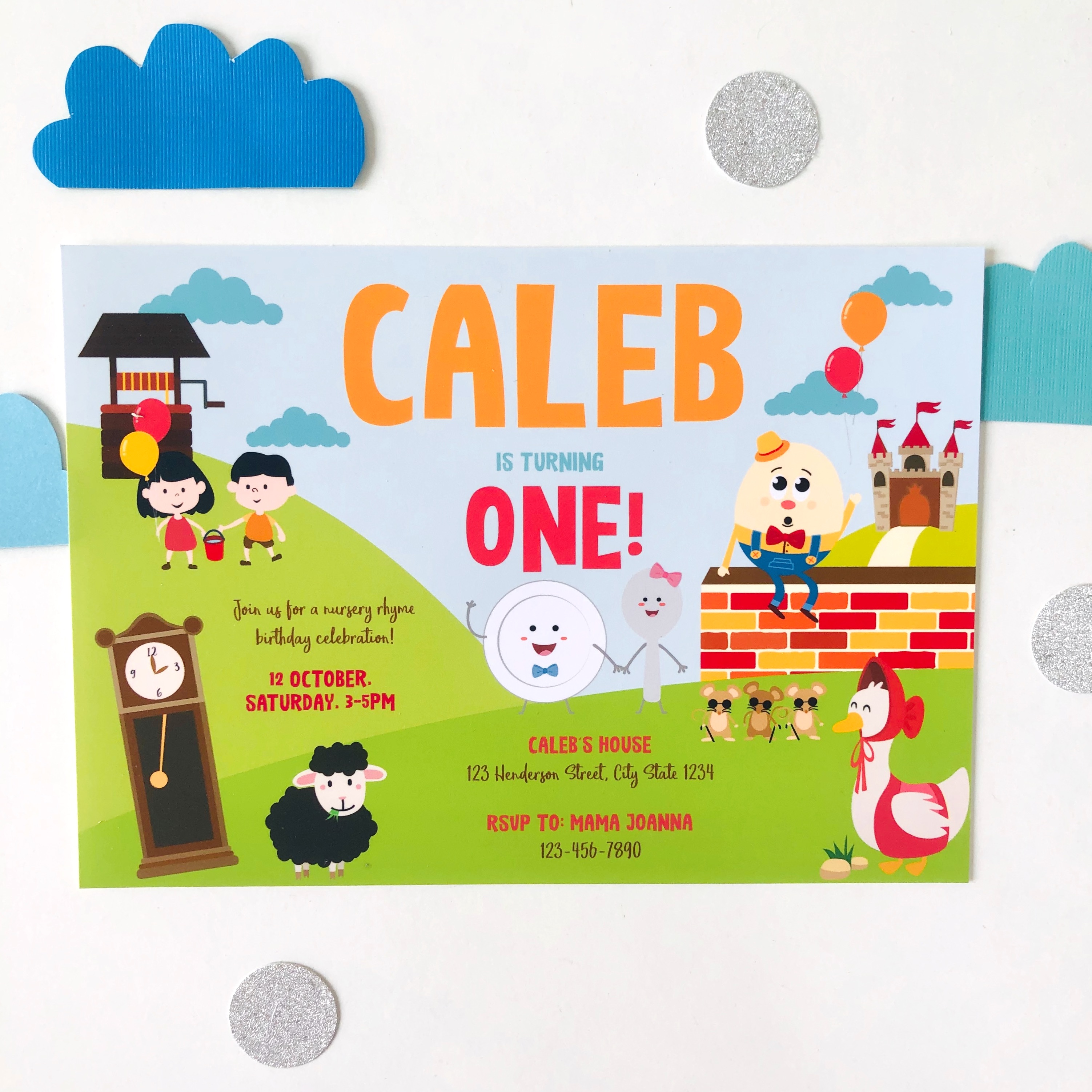 Nursery Rhyme Birthday Invitation design preview