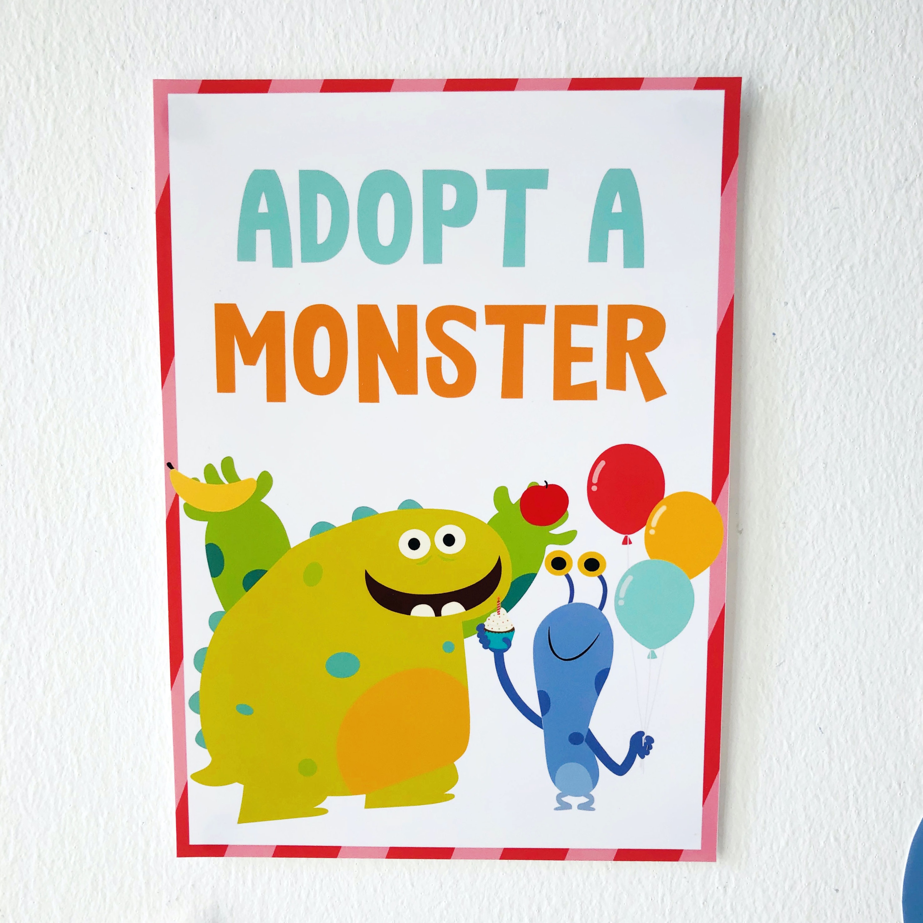 Adopt a Monster Sign design preview