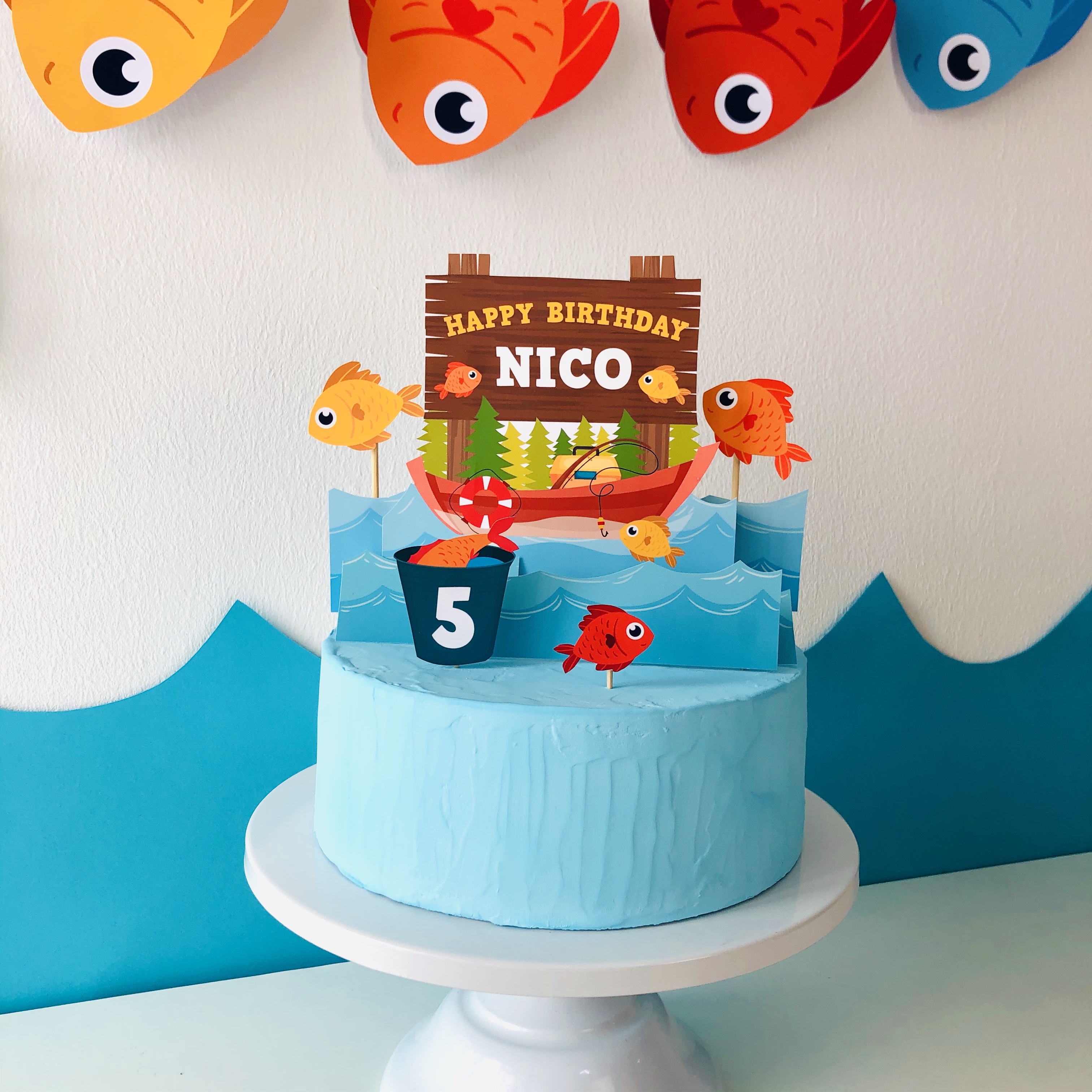Fishing Cake Topper design preview