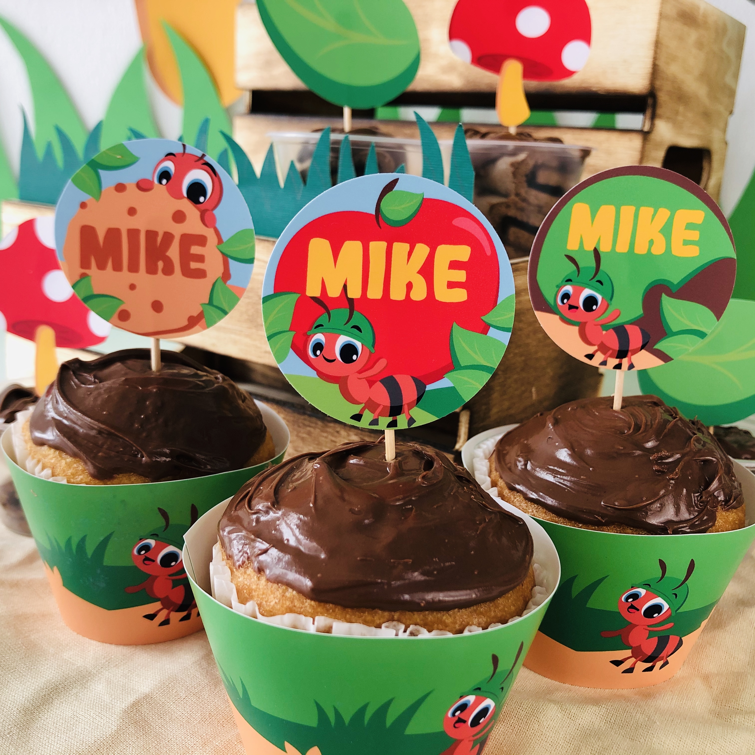 Ants go Marching Cupcake Toppers design preview