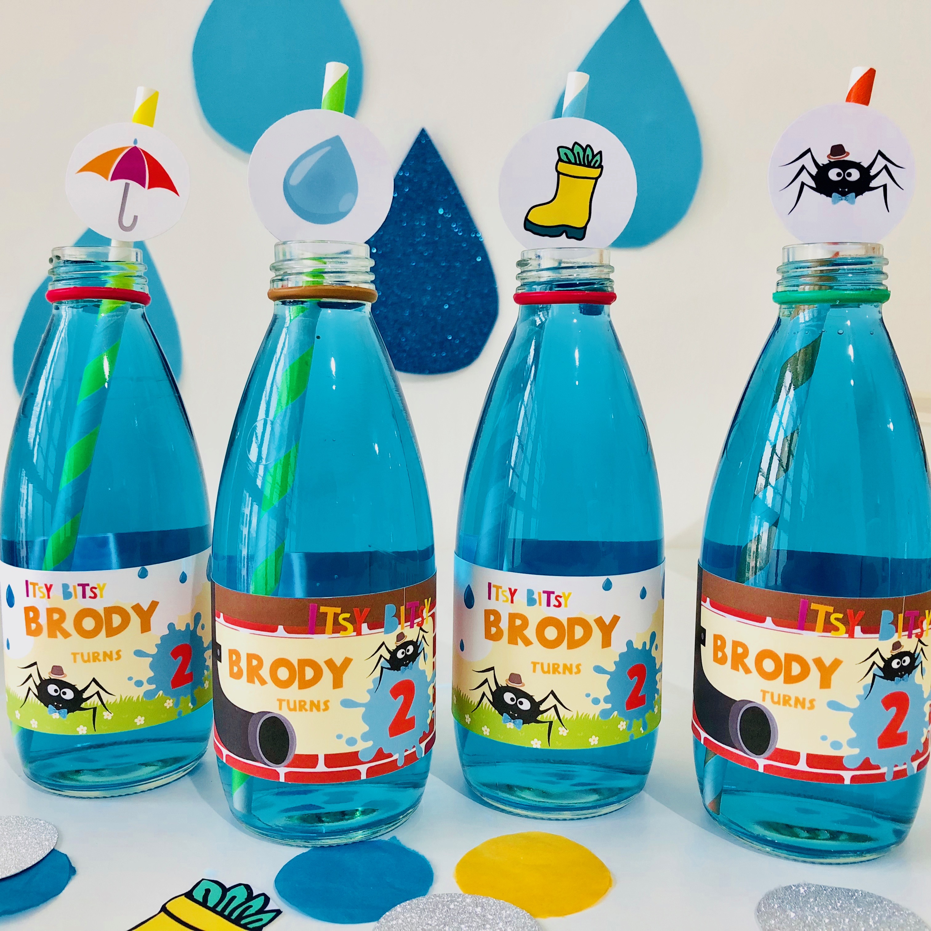 Itsy Bitsy Spider Drinks Labels design preview