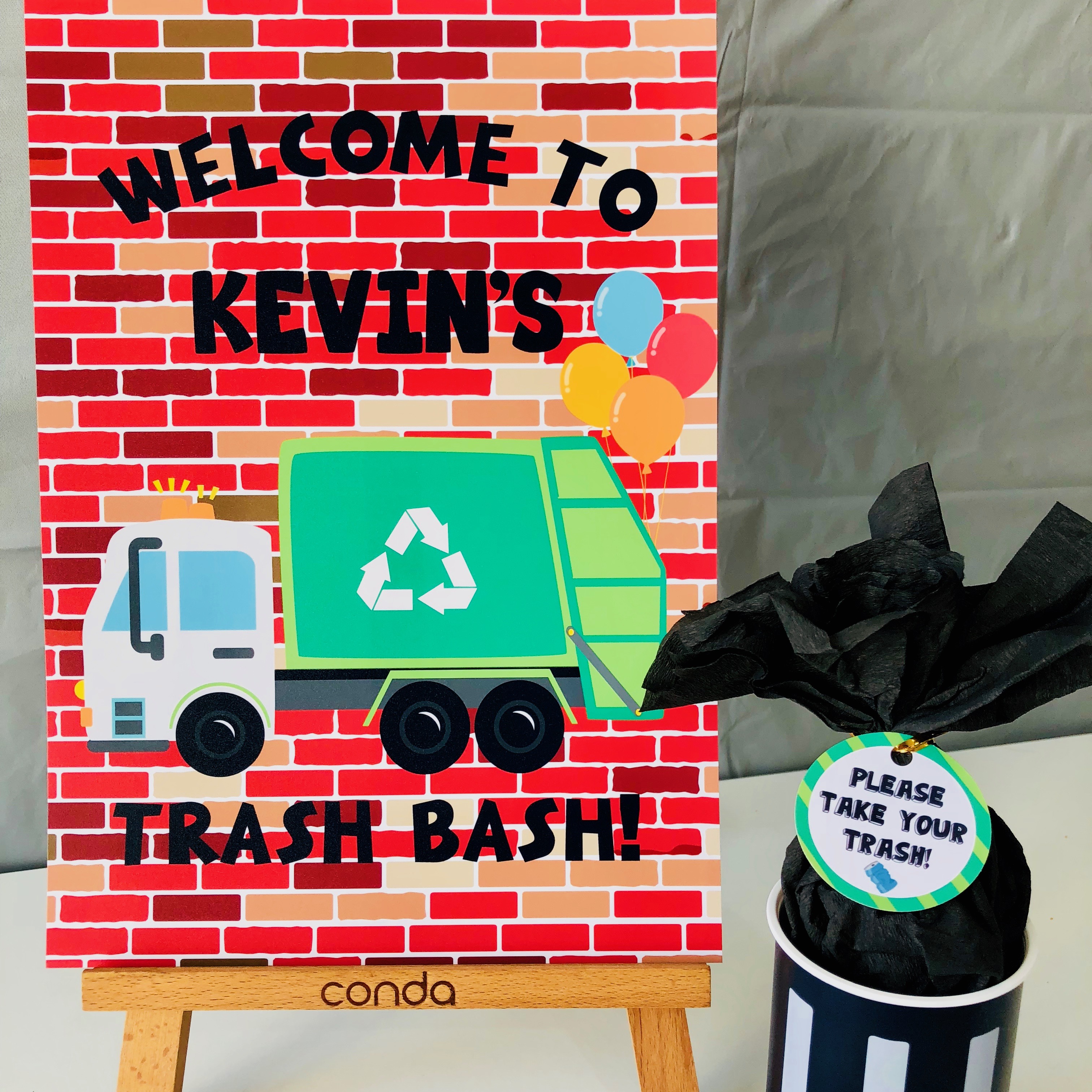 Garbage Truck Party Sign design preview