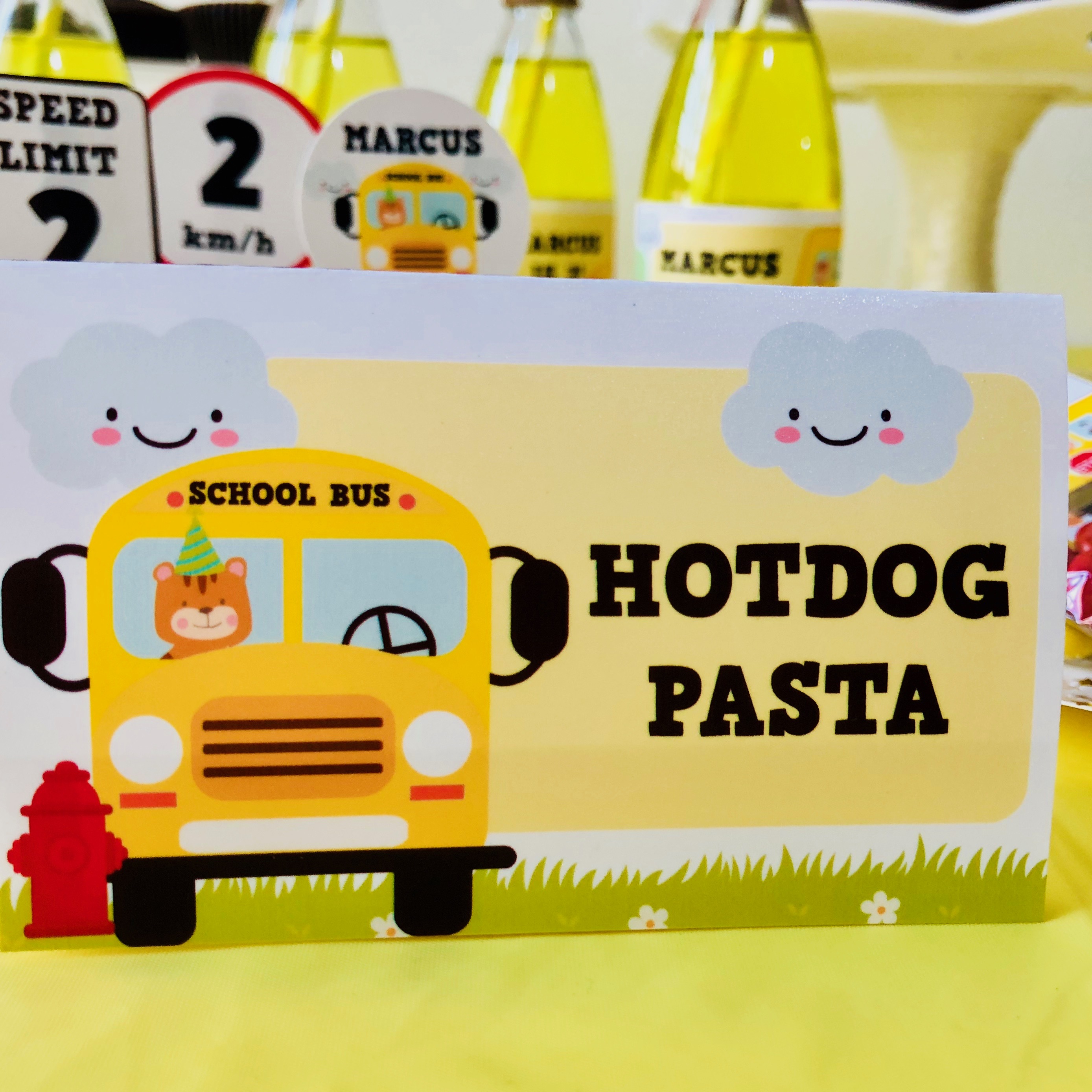 Wheels on the Bus Food Labels design preview