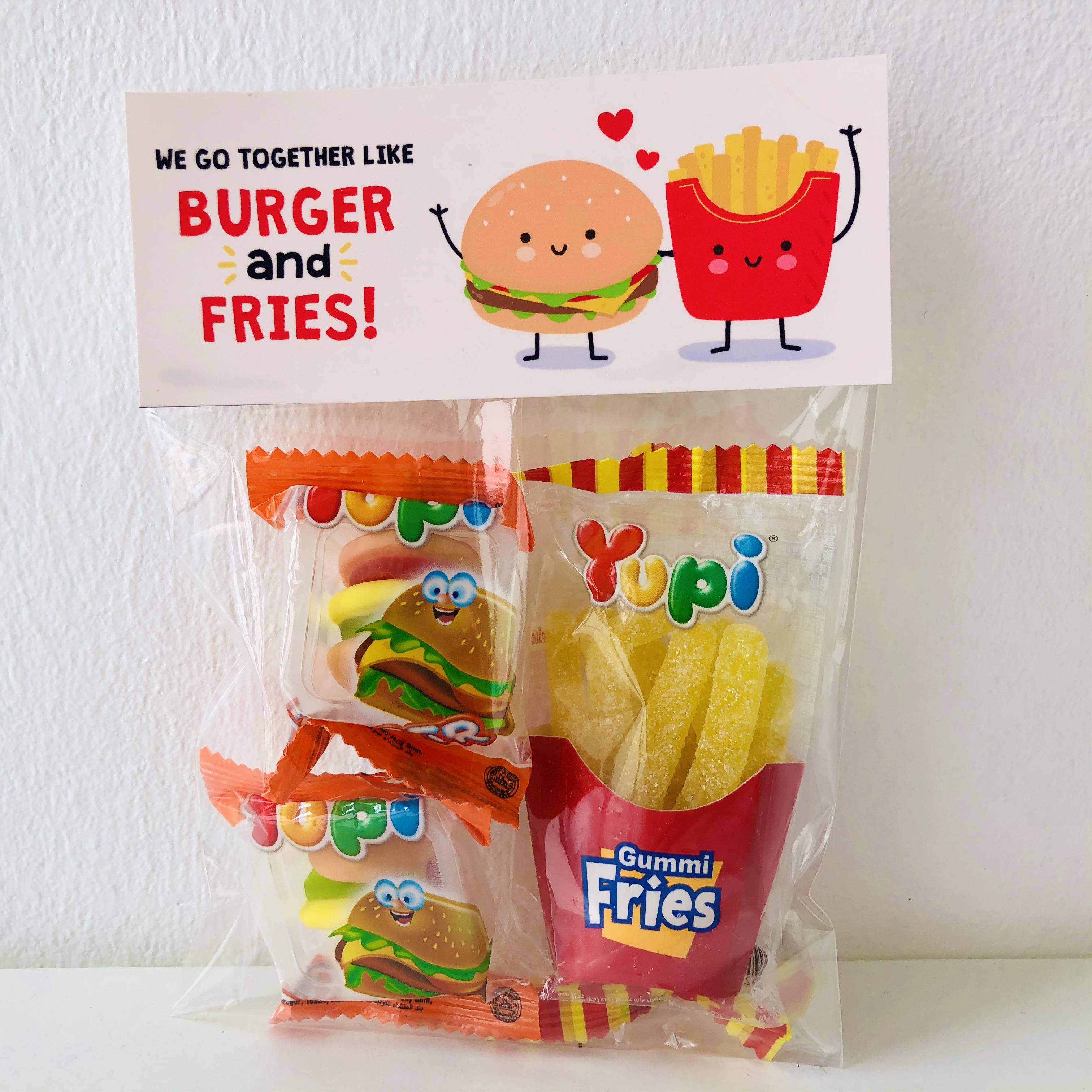 Valentines Burger and Fries Printables design preview