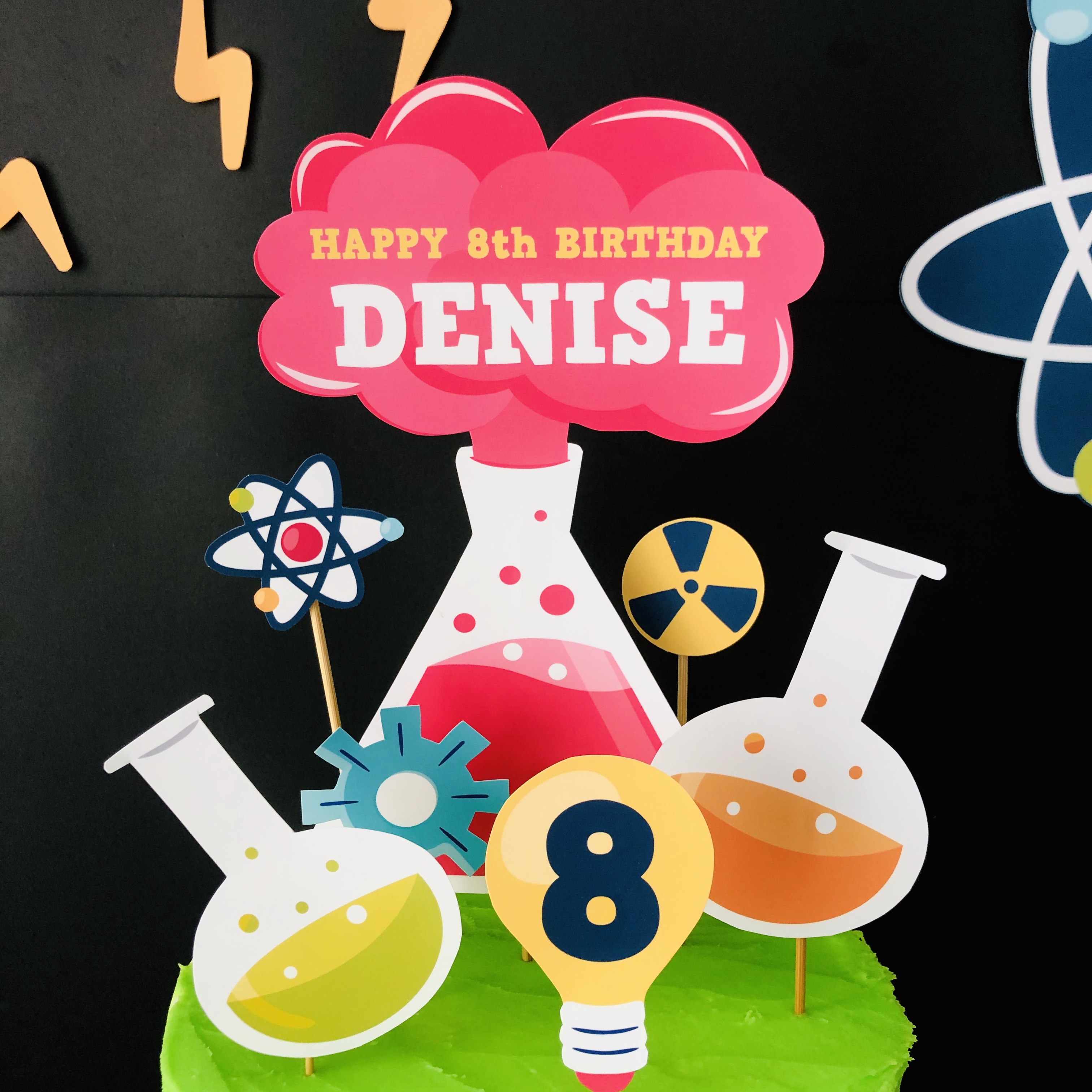 Mad Science Girl Cake Topper design preview