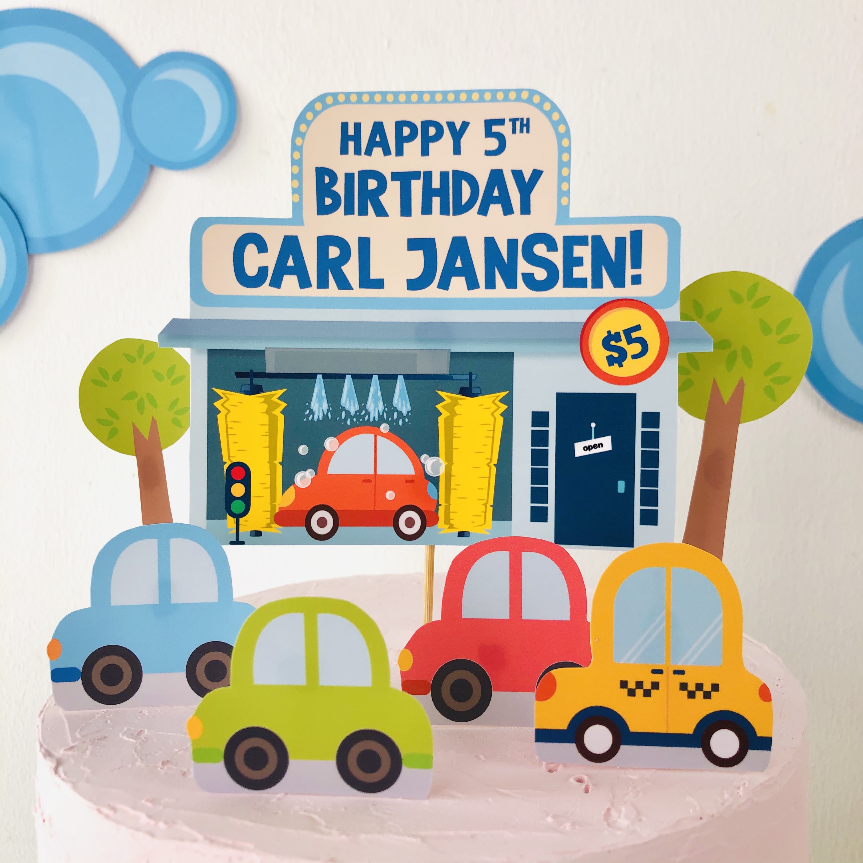 Car Wash Cake Topper design preview