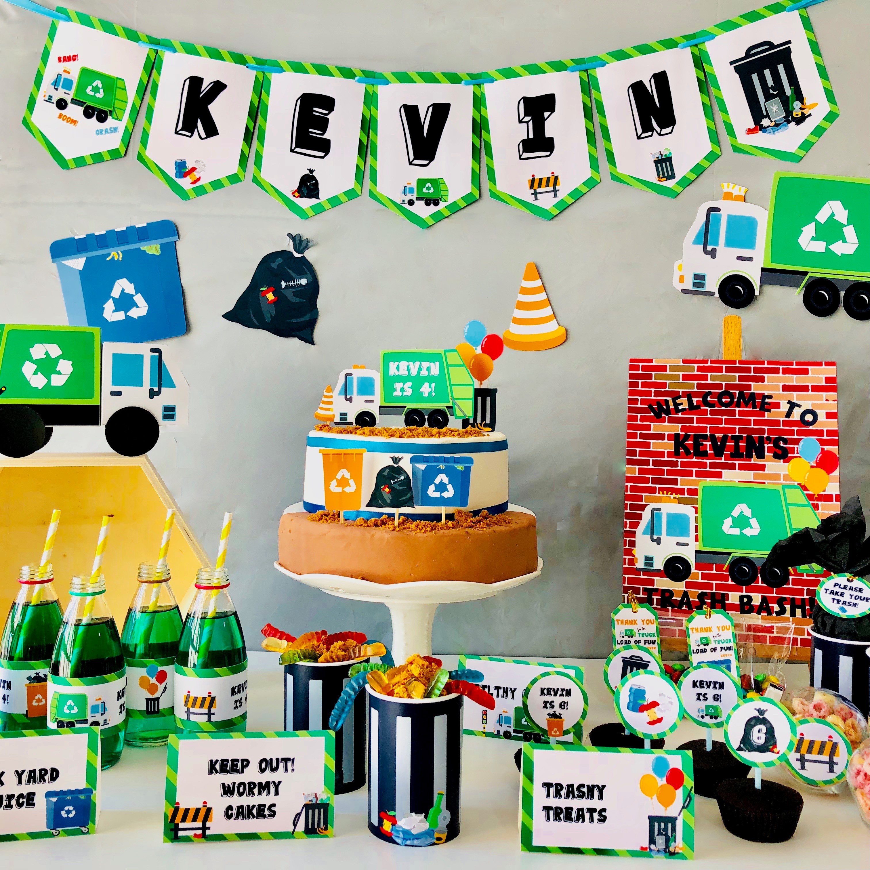 Garbage Truck Party Kit design preview