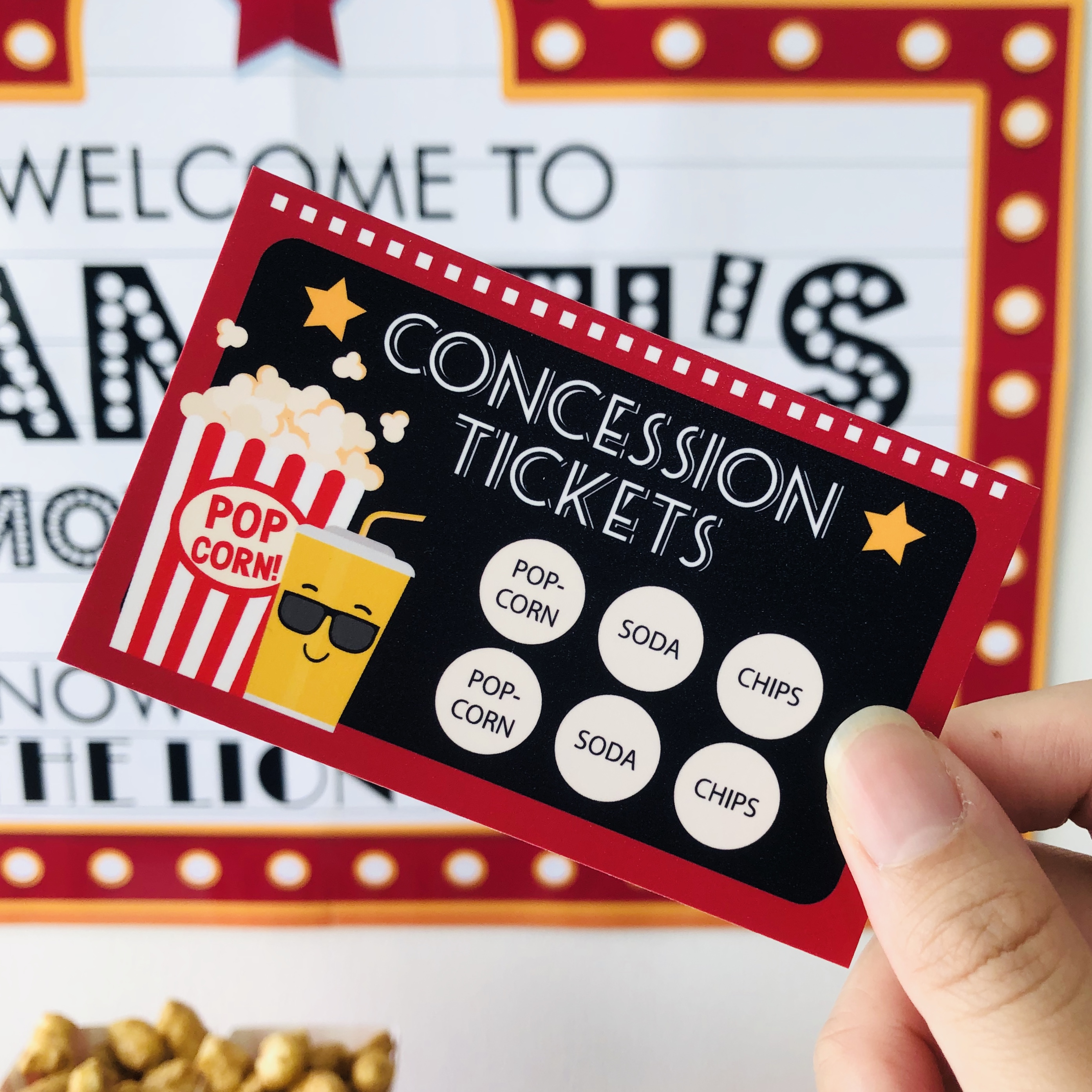 Movie Night Concession Tickets design preview