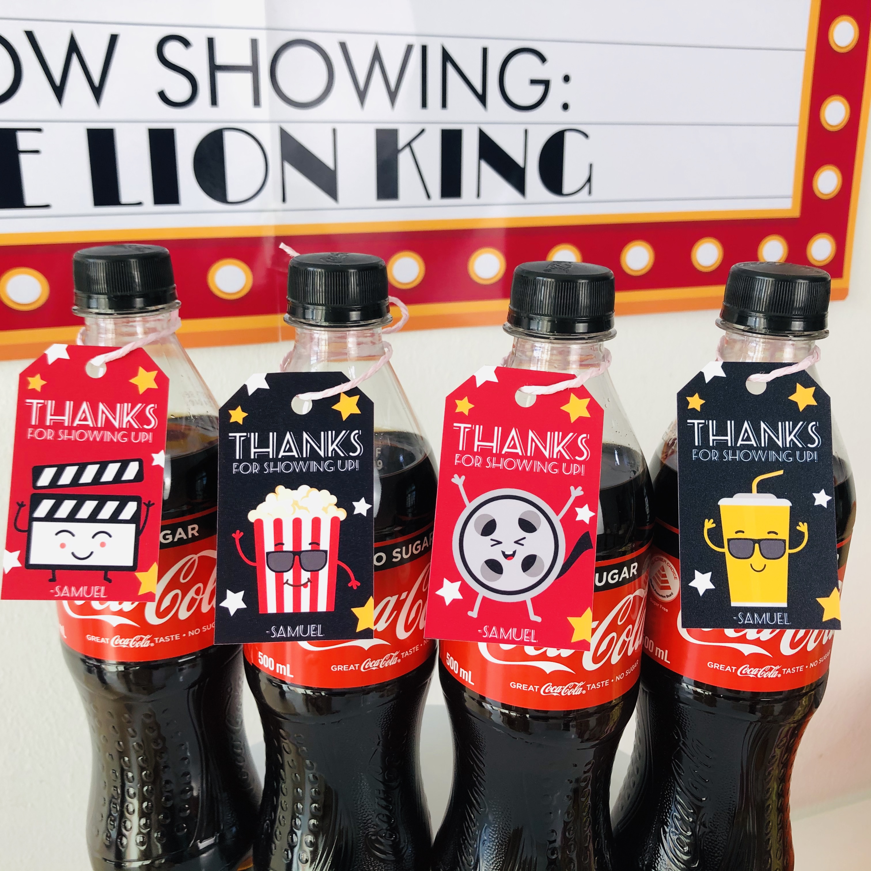 Movie Night Favor Tags design preview