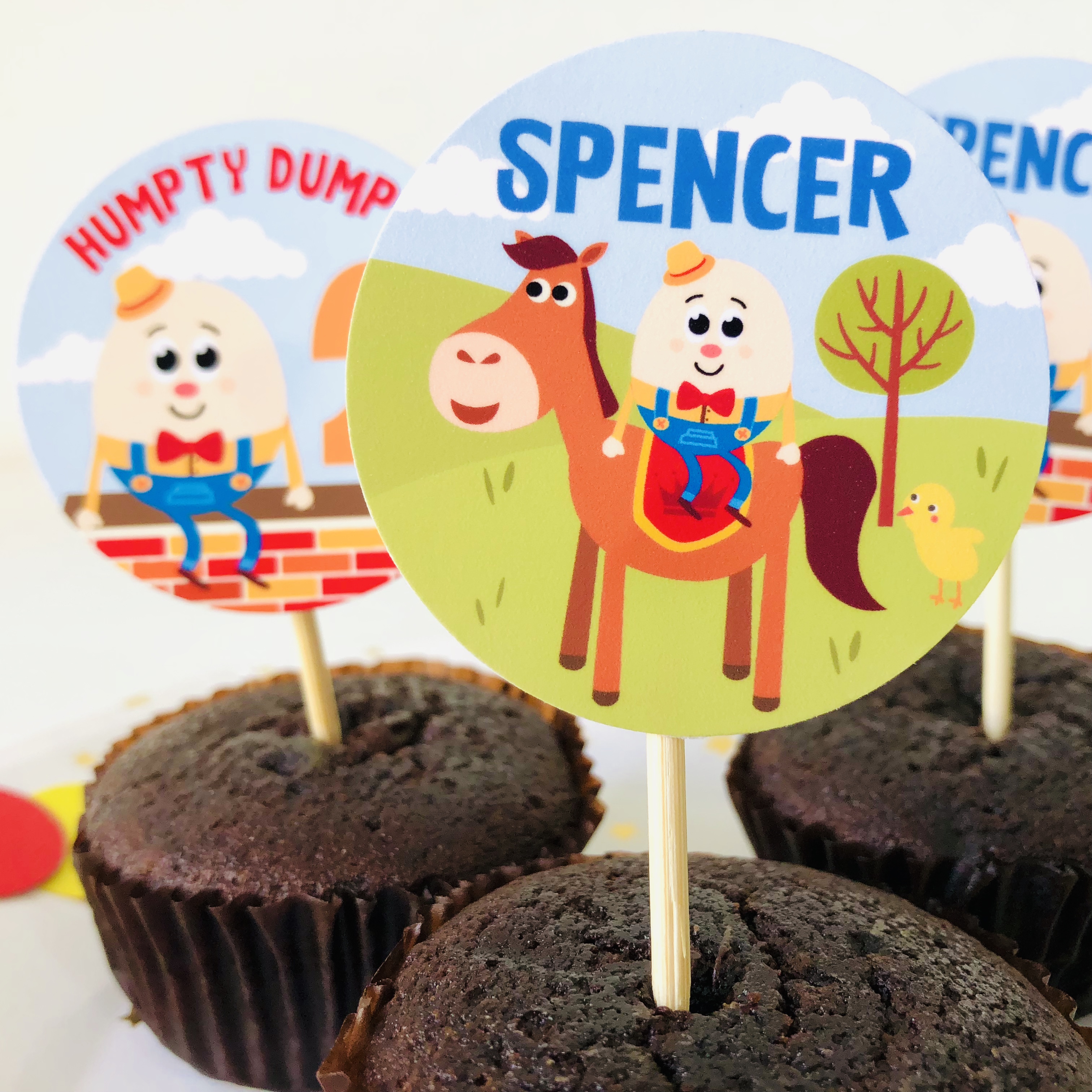 Humpty Dumpty Cupcake Toppers design preview