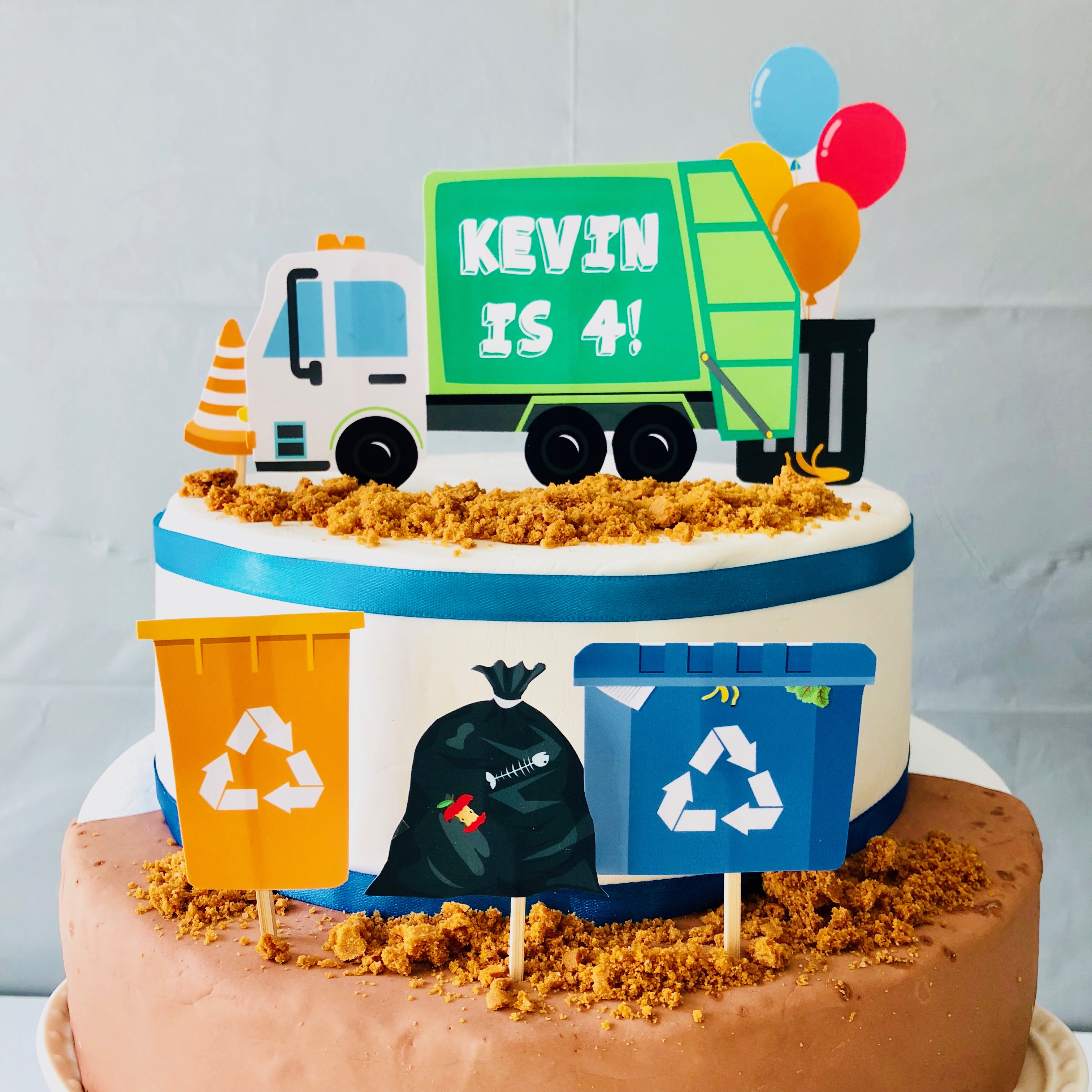 Garbage Truck Cake Topper design preview