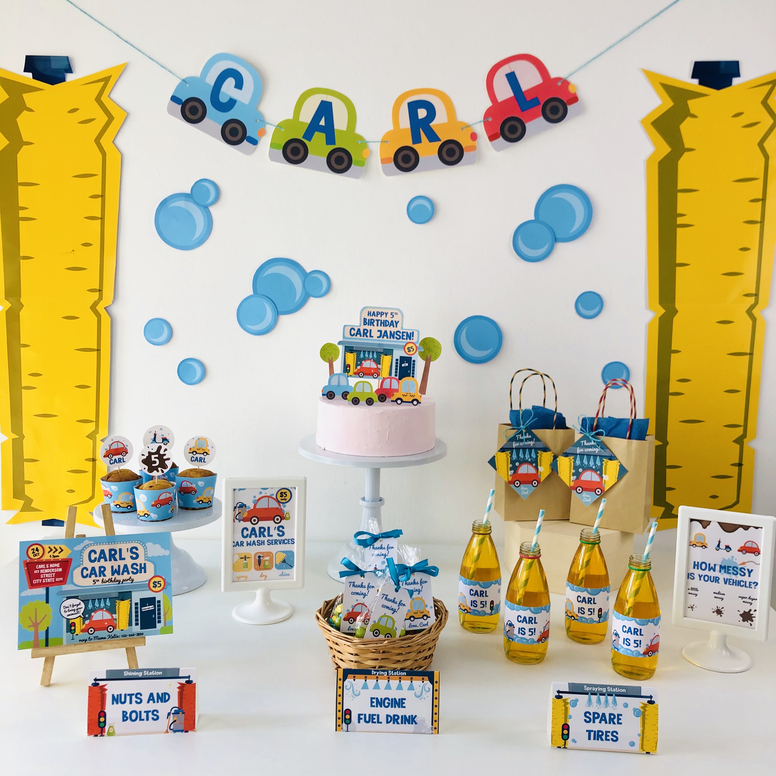 Car Wash Party Decorations Kit design preview
