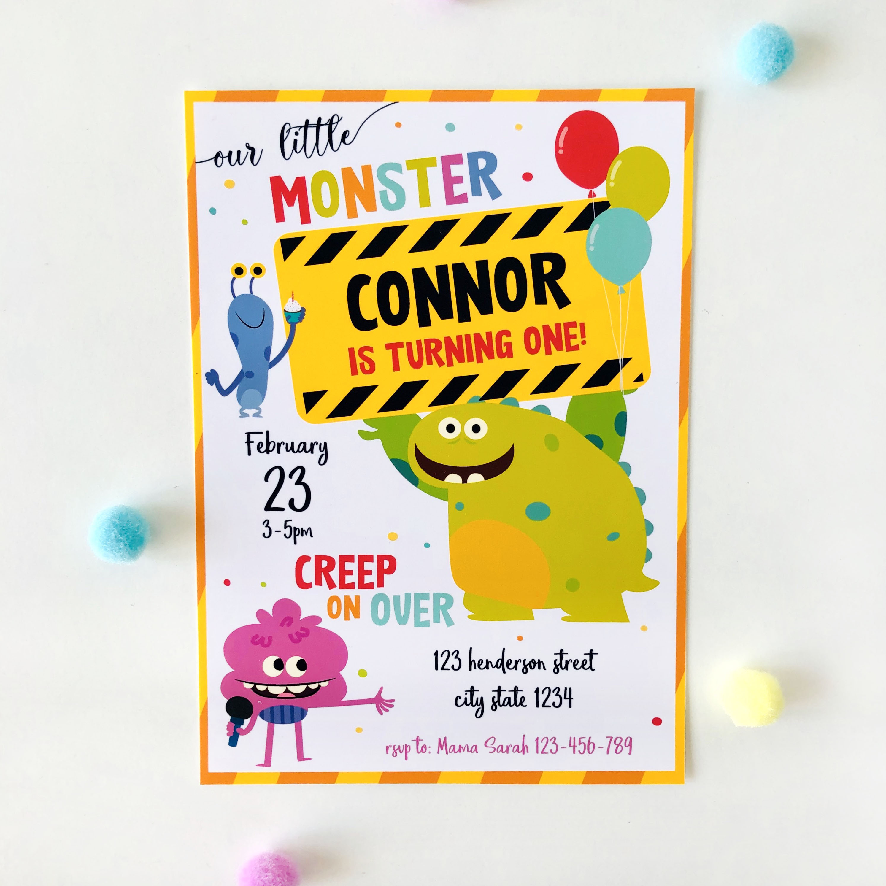 Monsters Invitation design preview