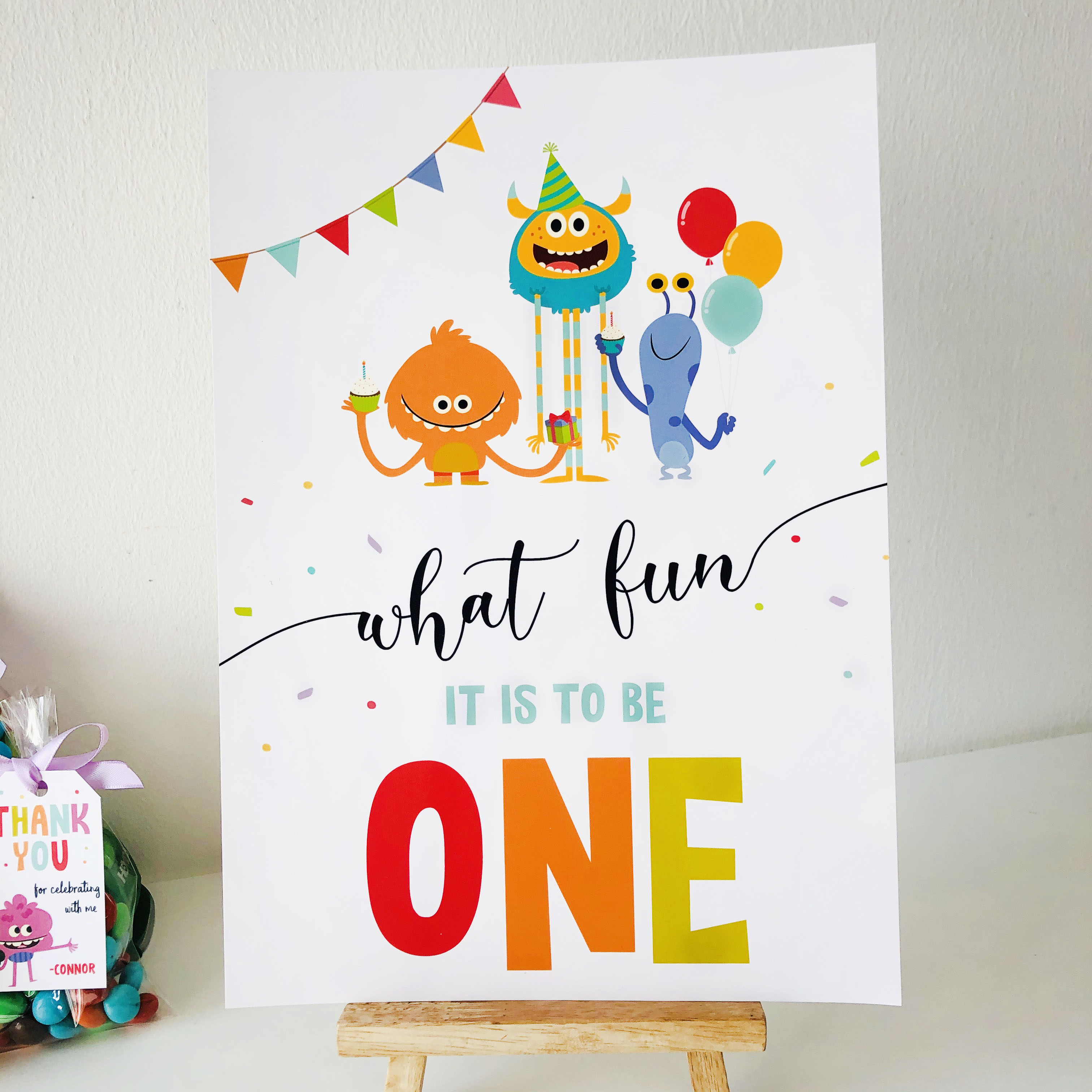 Monsters Party Sign design preview