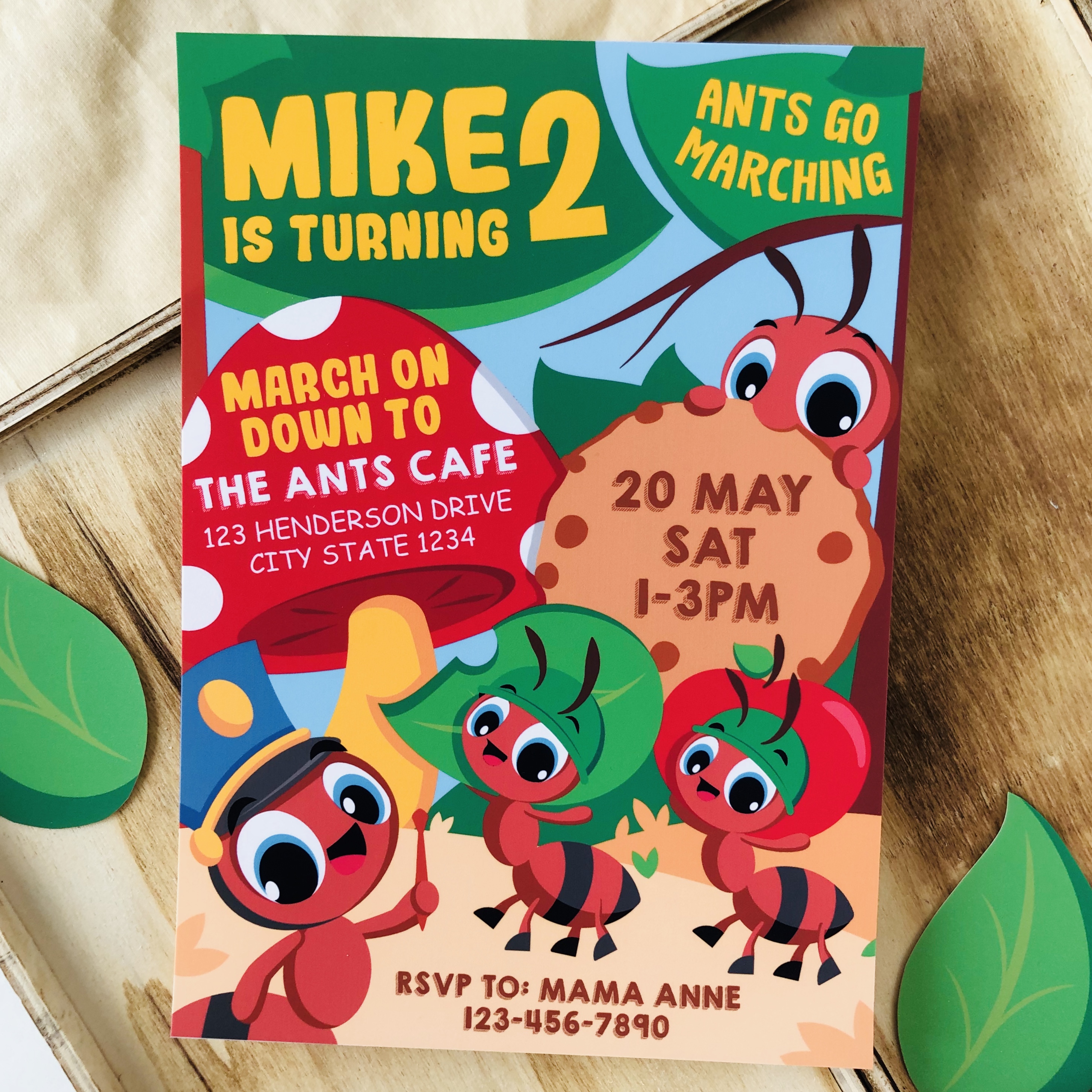 Ants go Marching Invitation design preview