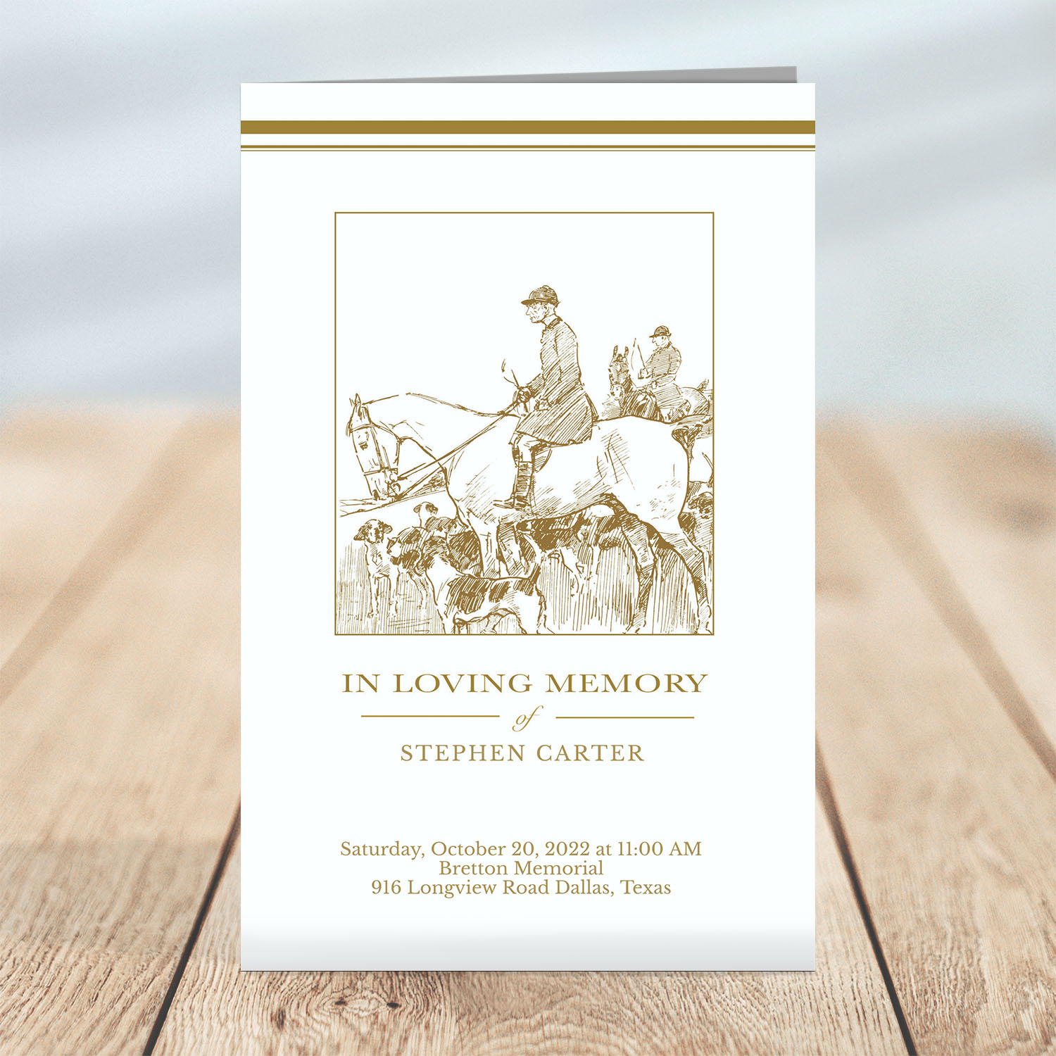 Traditional Hunting Scene Funeral Program design preview