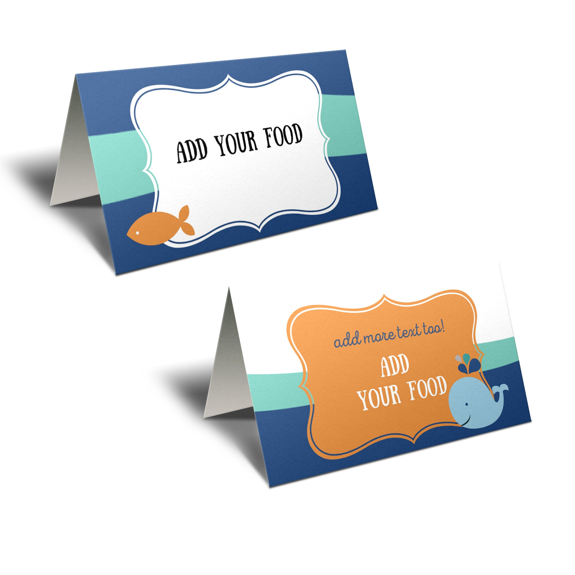 Whale Tent Cards design preview