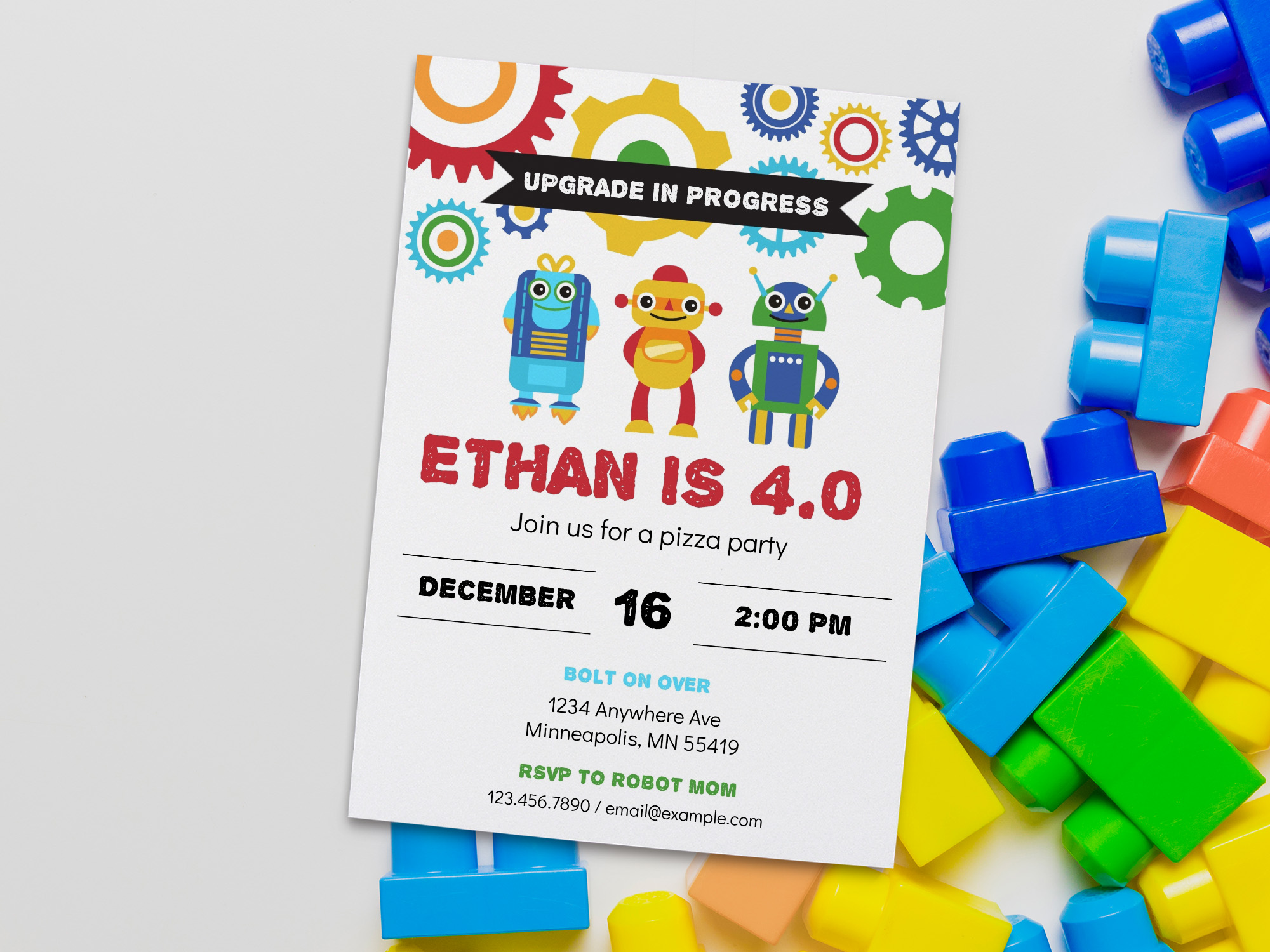 Robot Invite design preview