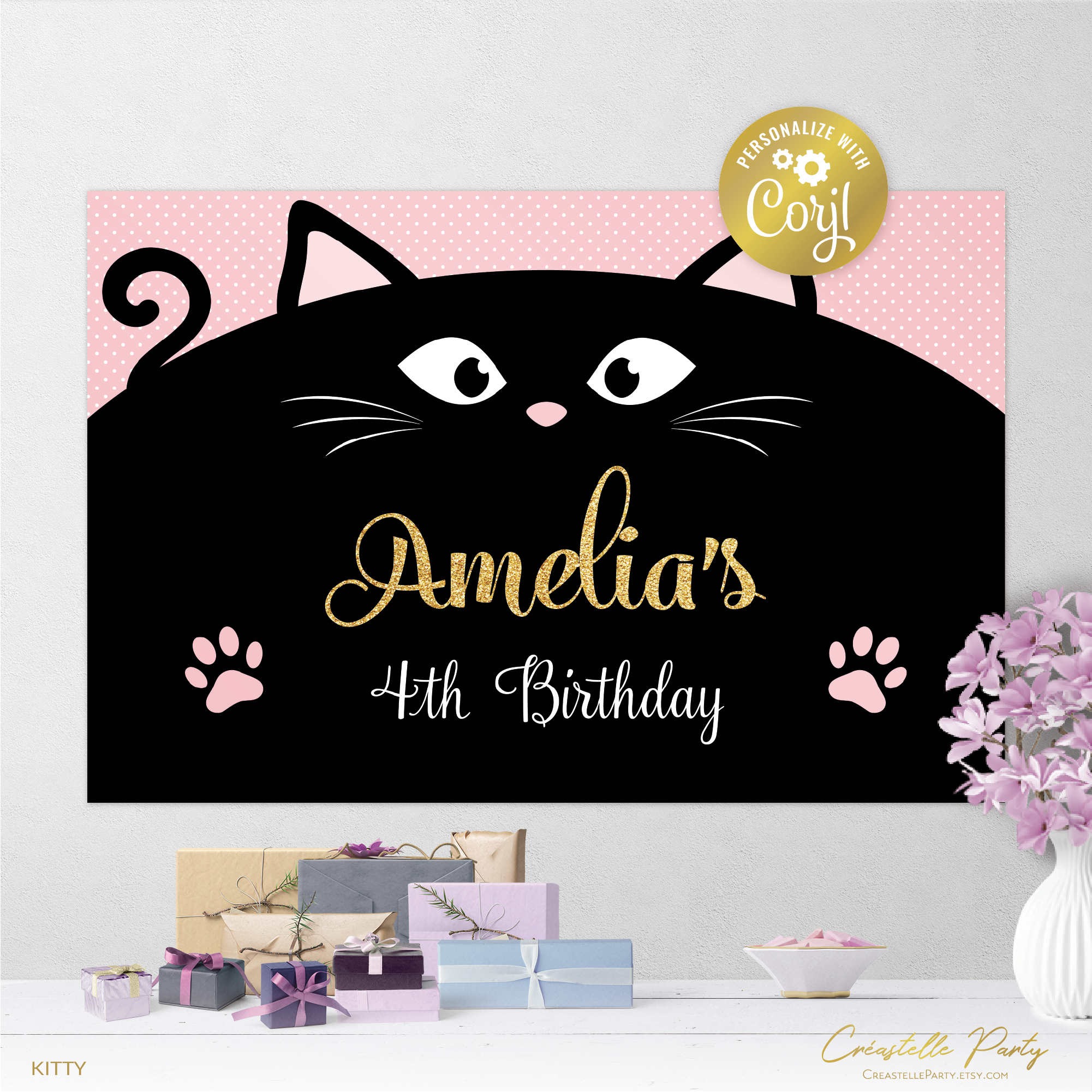 kitty pink - backdrop 2 design preview