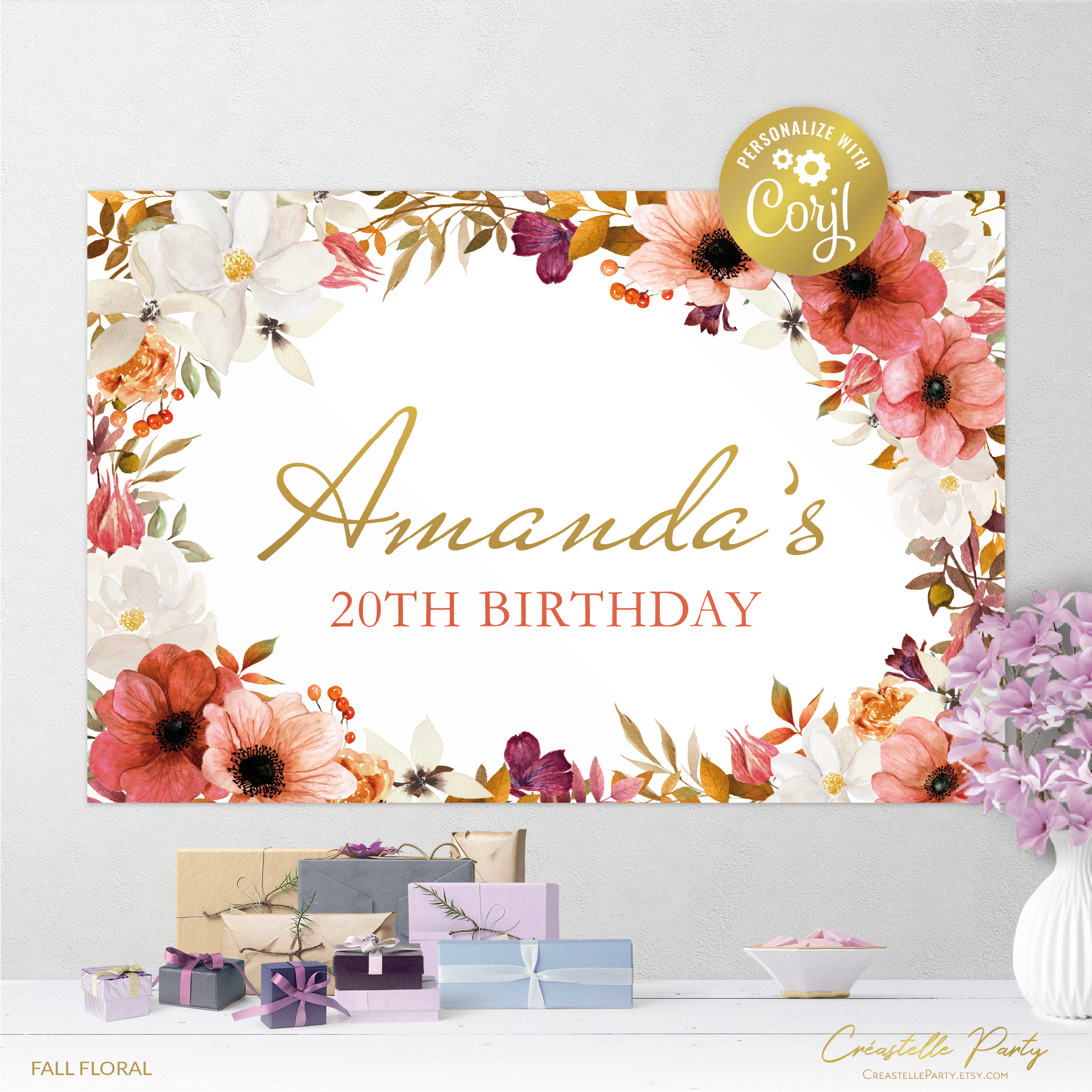 fall floral - backdrop 1 design preview