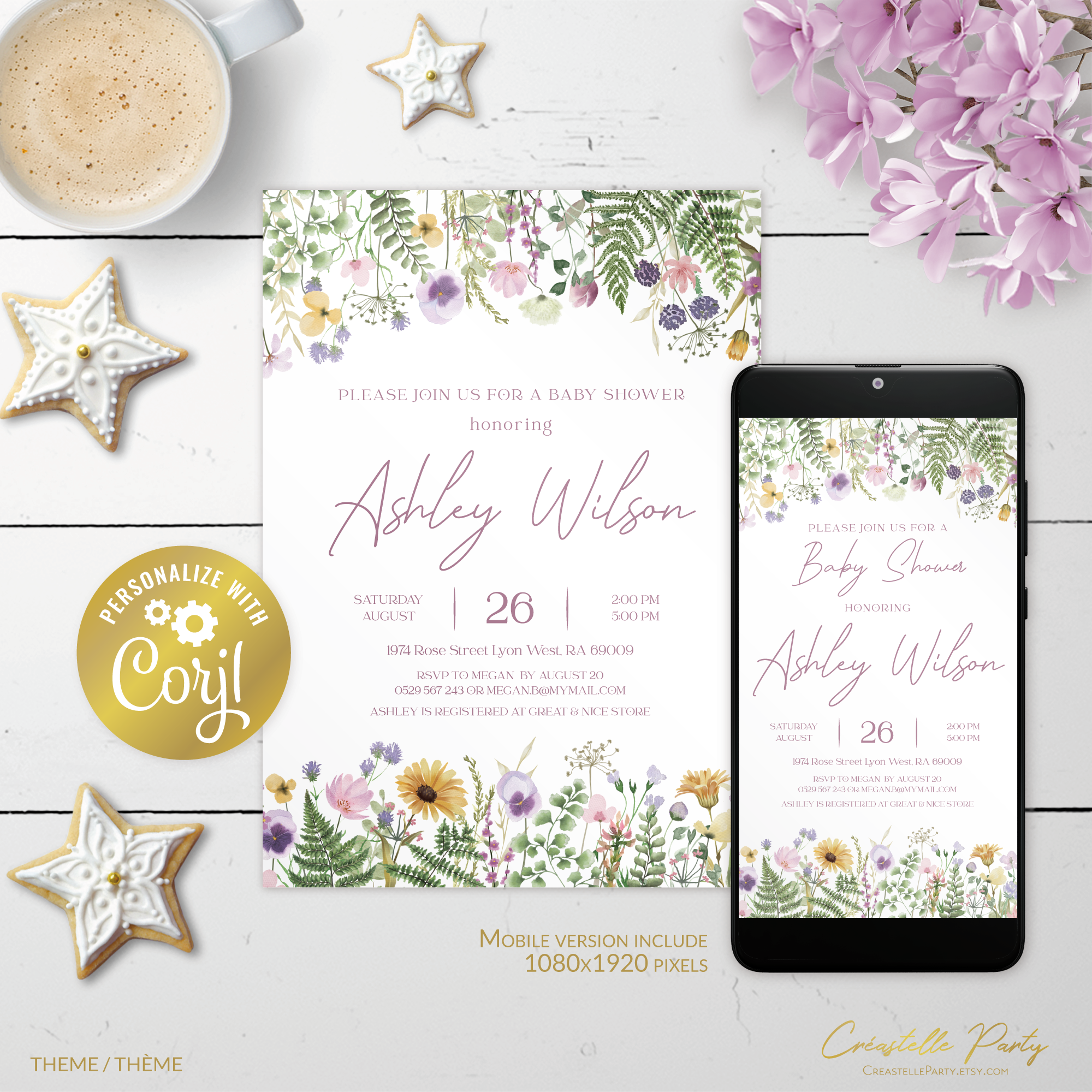 meadow delicate - bbs invitation 3 design preview