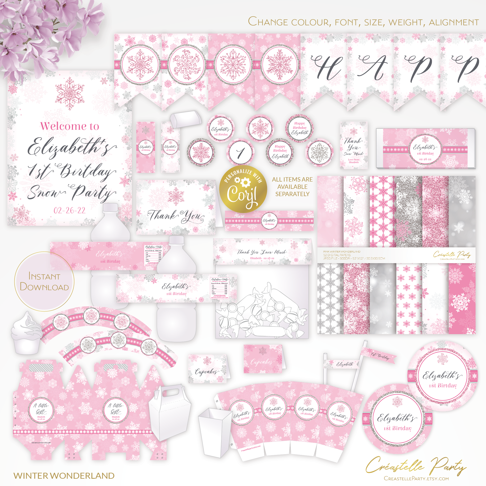 winter wonderland pink - decors design preview