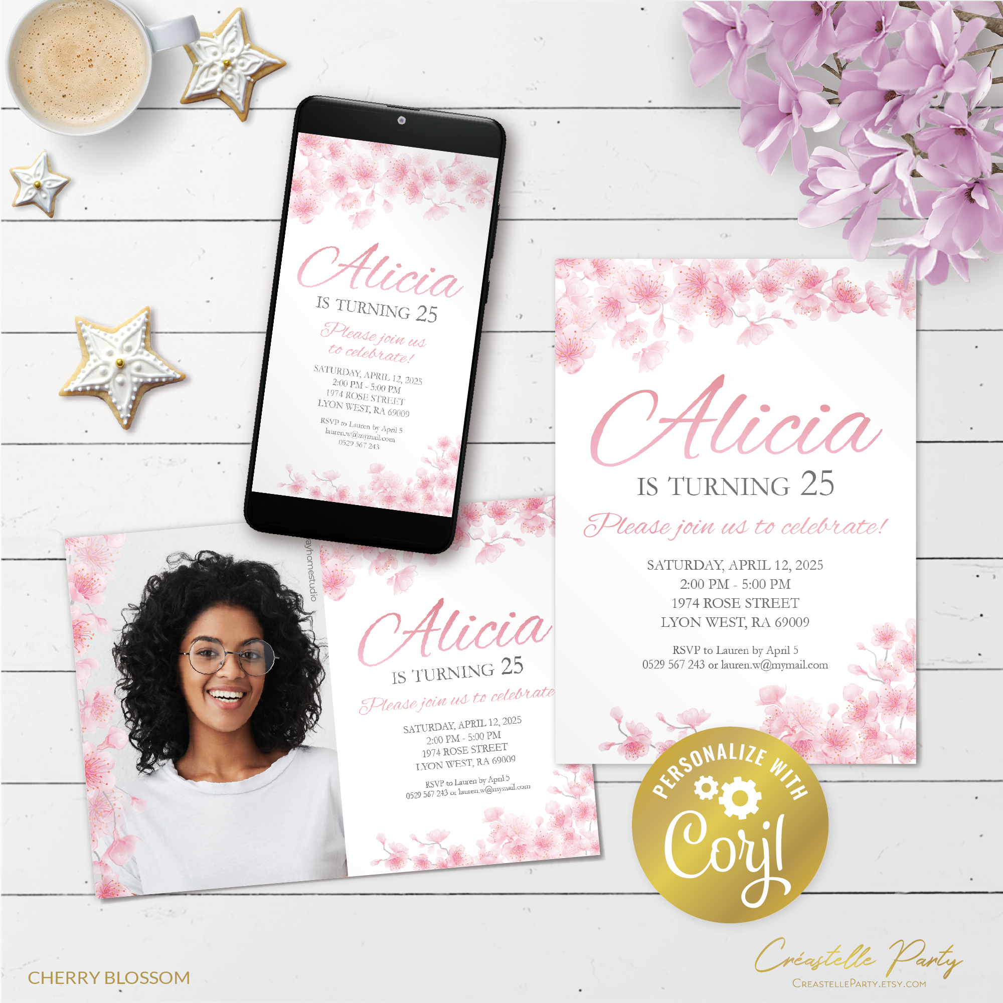 sakura pink - bd invitation design preview