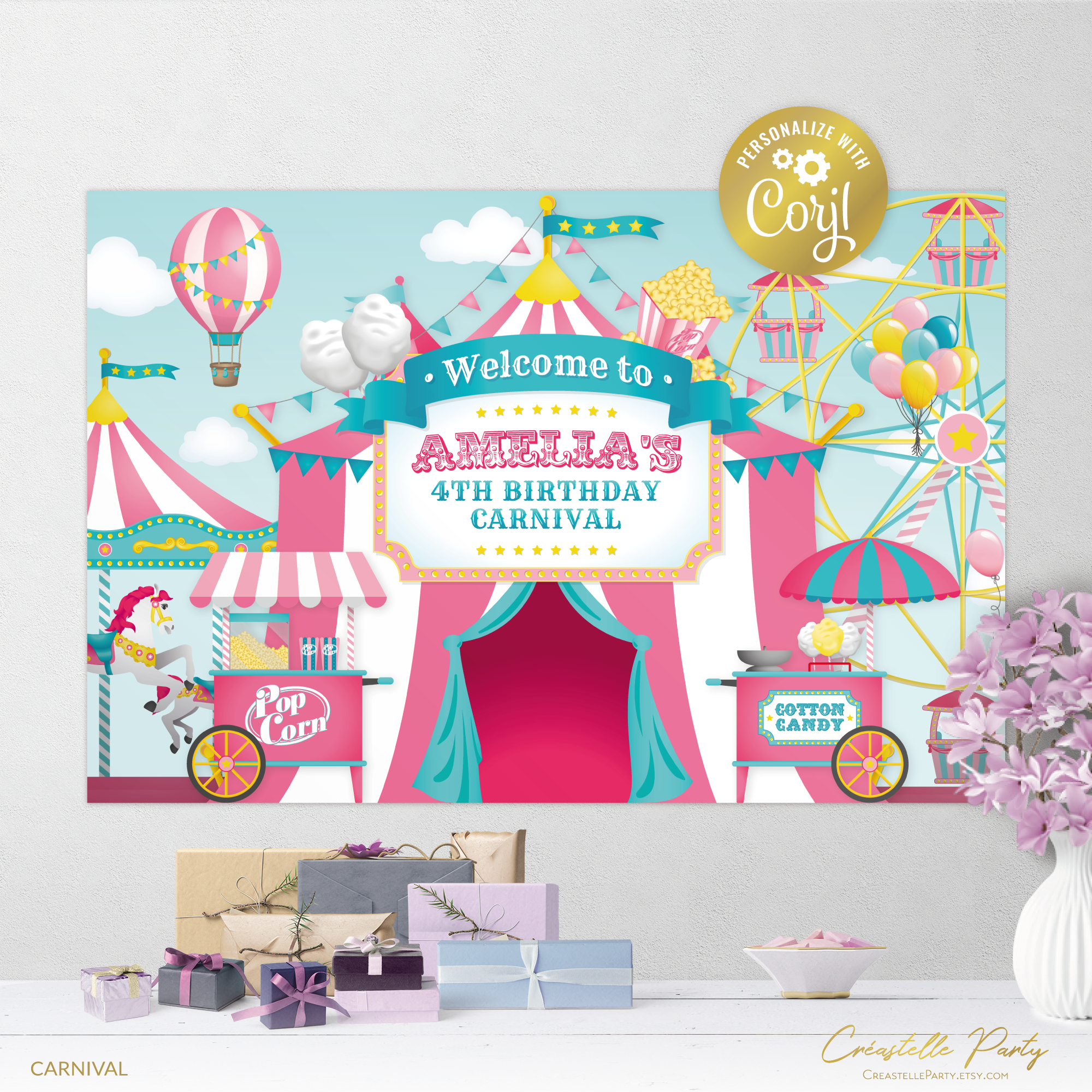 carnival pink - backdrop 2 design preview