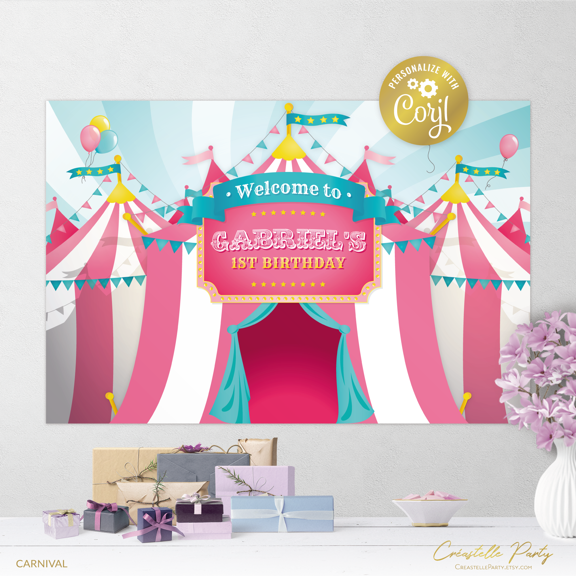 carnival pink - backdrop 1 design preview
