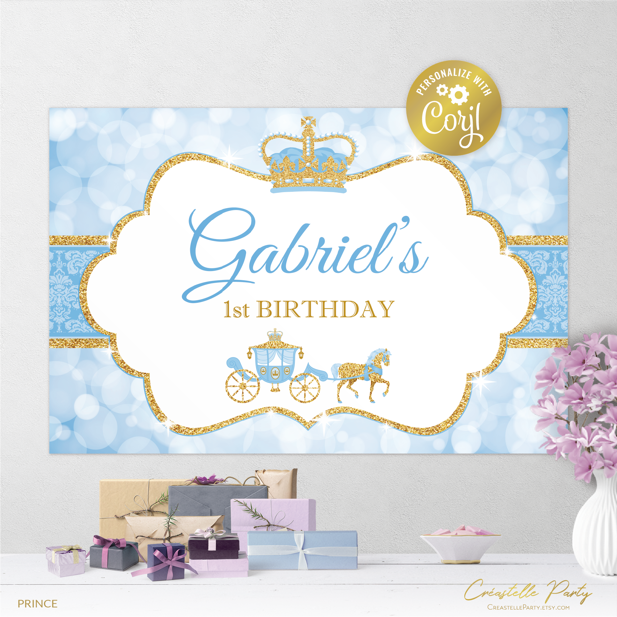 prince sky gold bokeh - backdrop 1 design preview