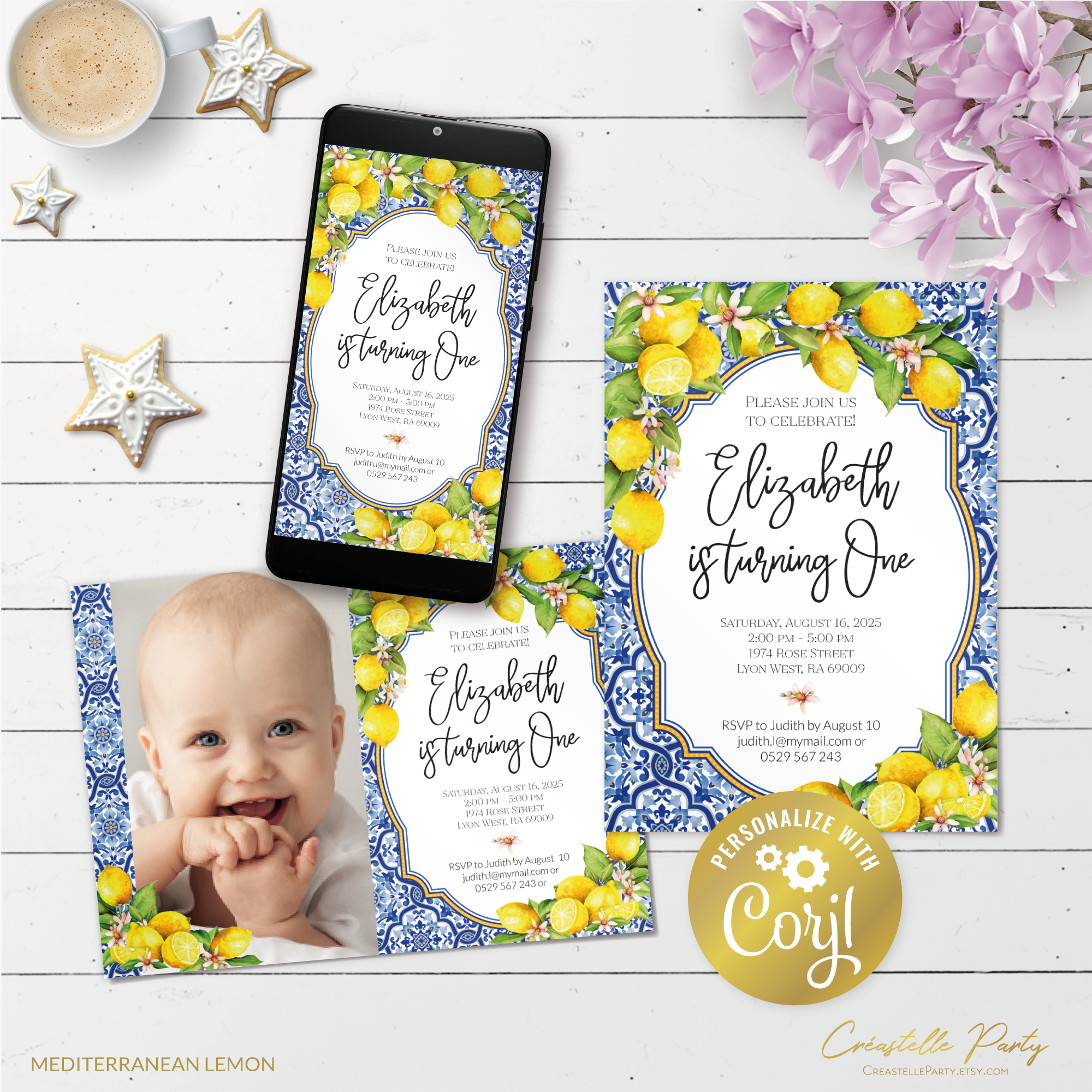lemon mediterranean - bd invitation 1 design preview
