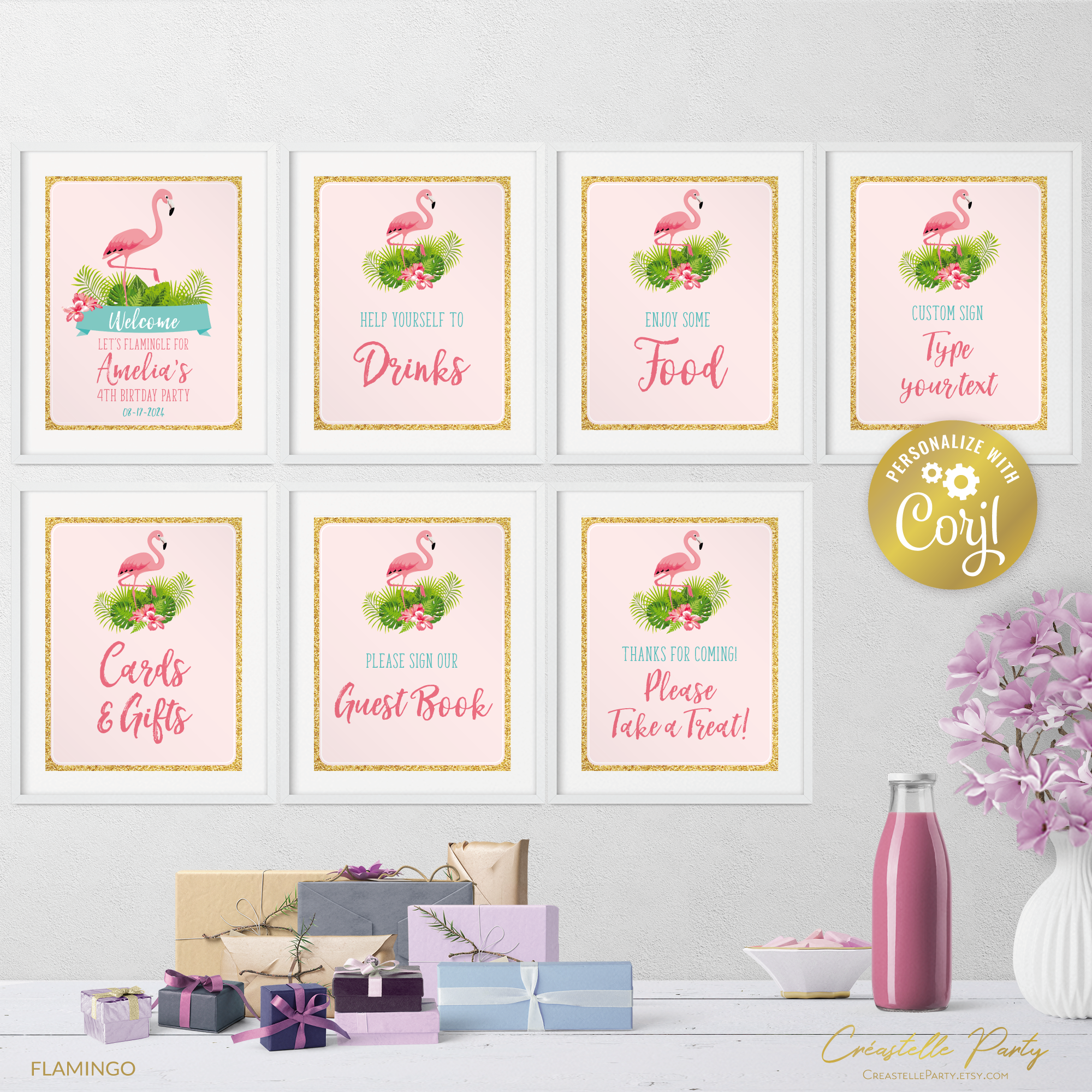 flamingo pink - sign design preview