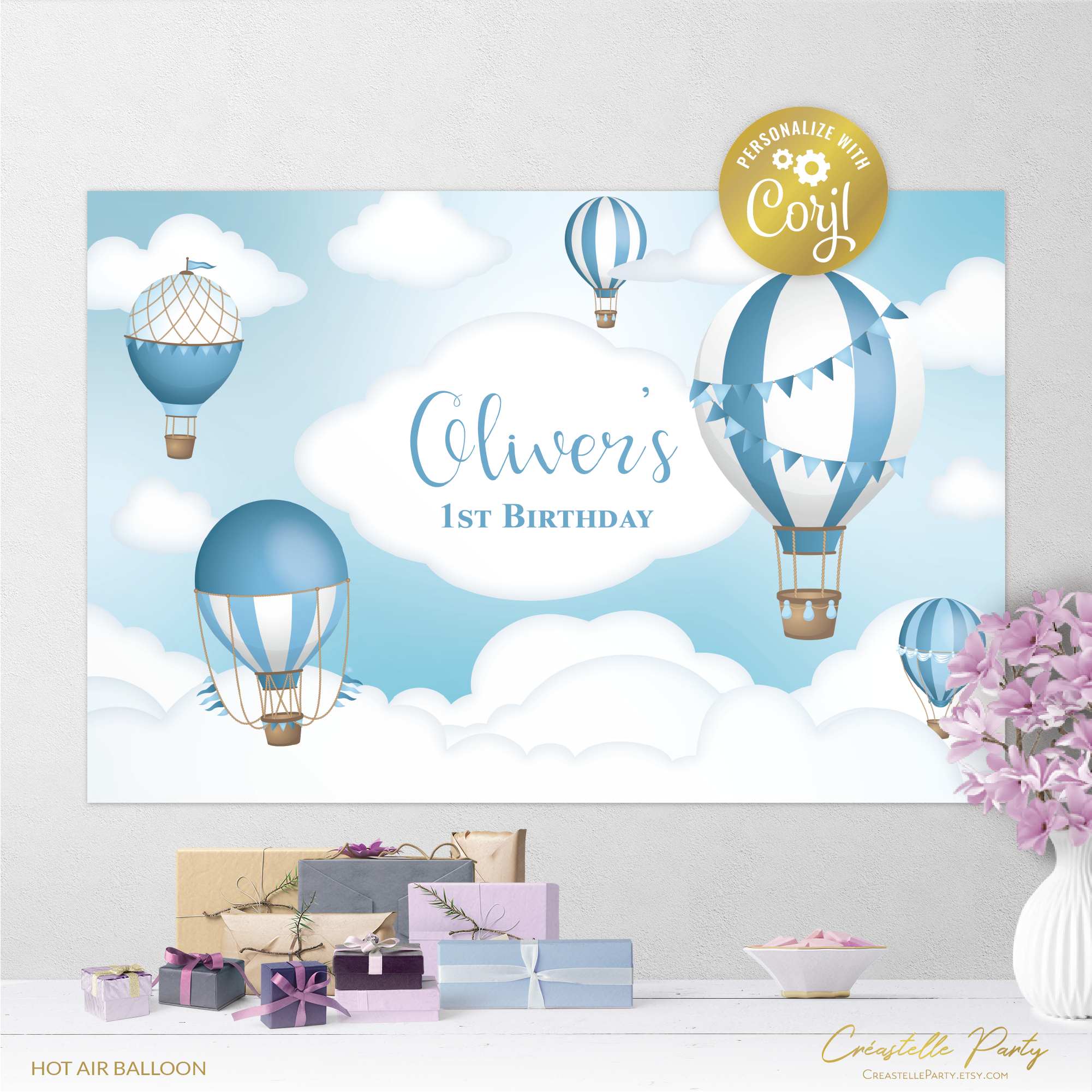 HotAirBalloon blue - backdrop 1 design preview