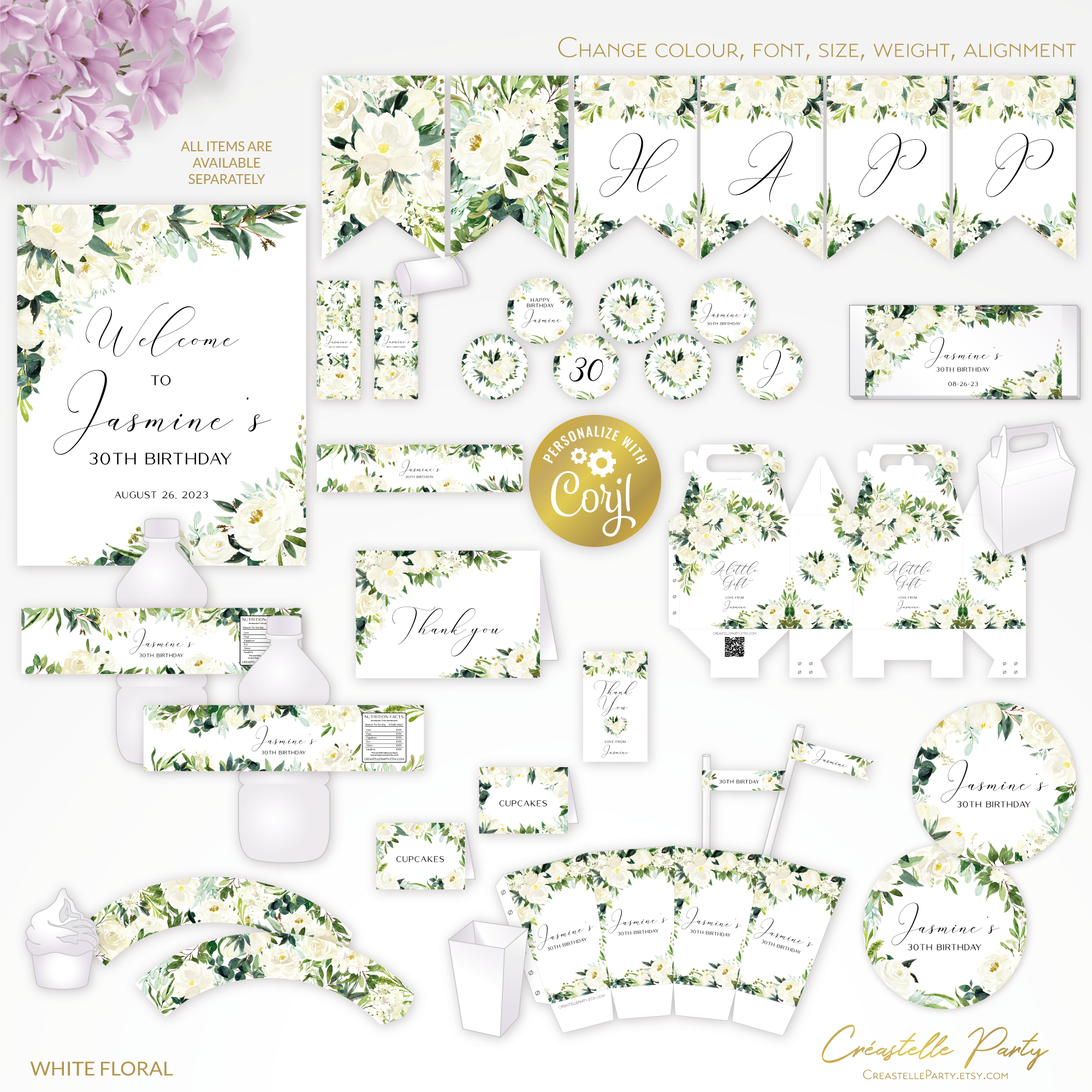 white floral - decors design preview