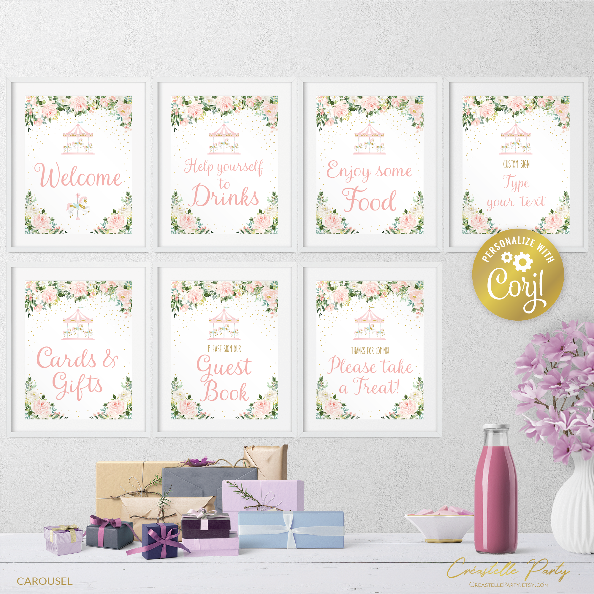 carousel pink - signs design preview