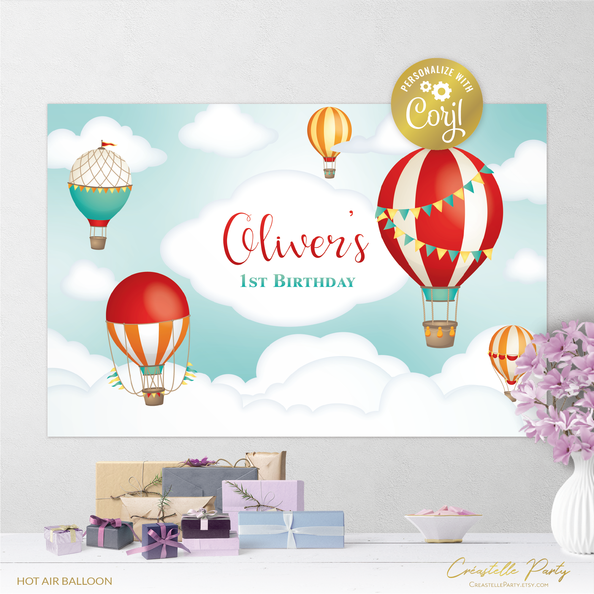 HotAirBalloon red - backdrop 1 design preview