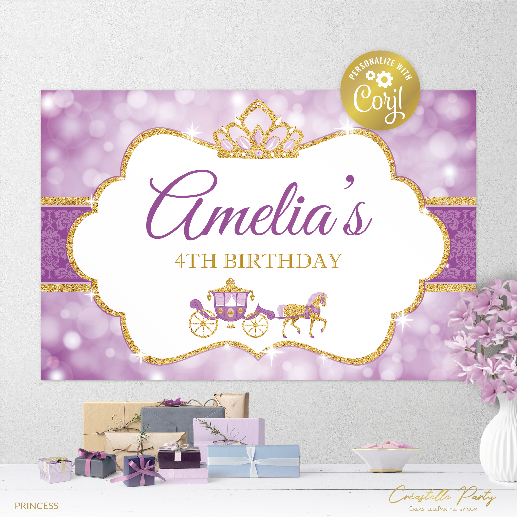princess lavender bokeh - backdrop 1 design preview