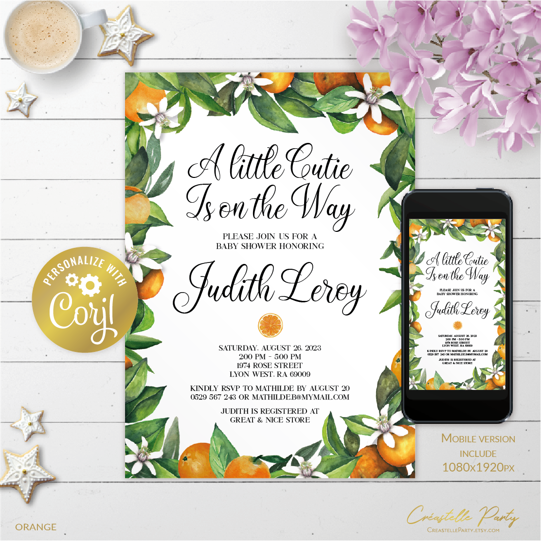 orange - bbs invitation 1 design preview