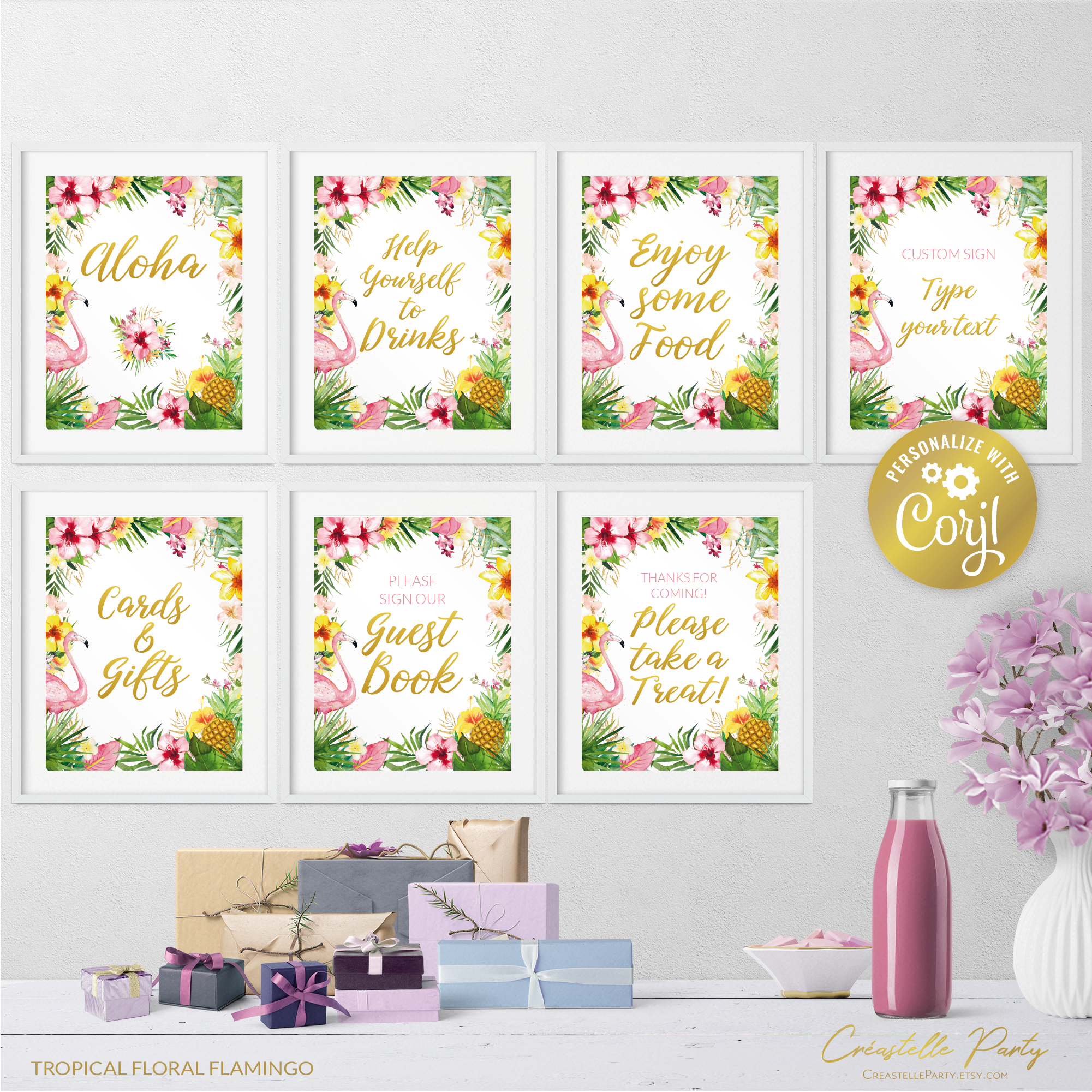 tropical flamingo - signs design preview
