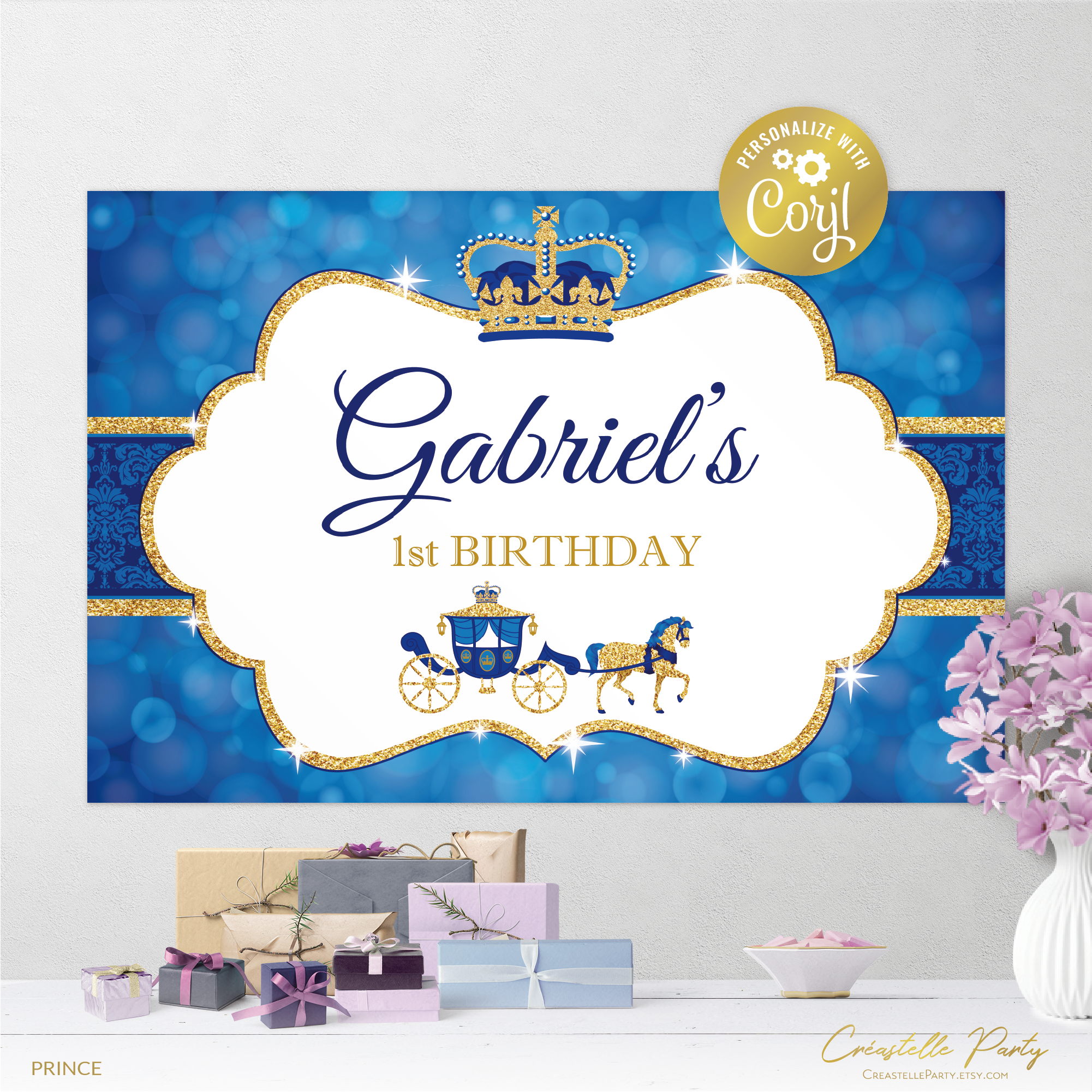 prince navy gold - backdrop 1 design preview