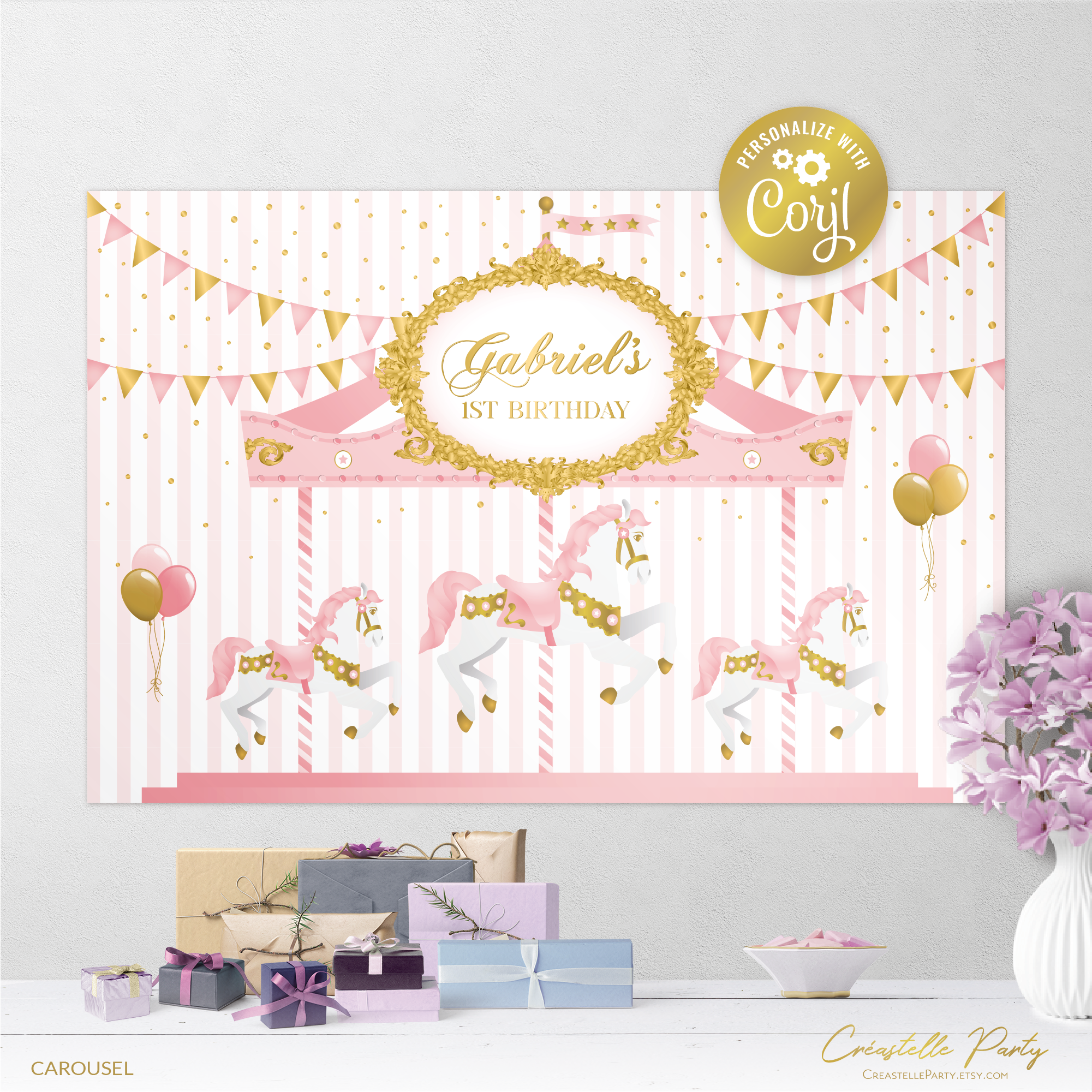 carousel pink - backdrop 2 design preview