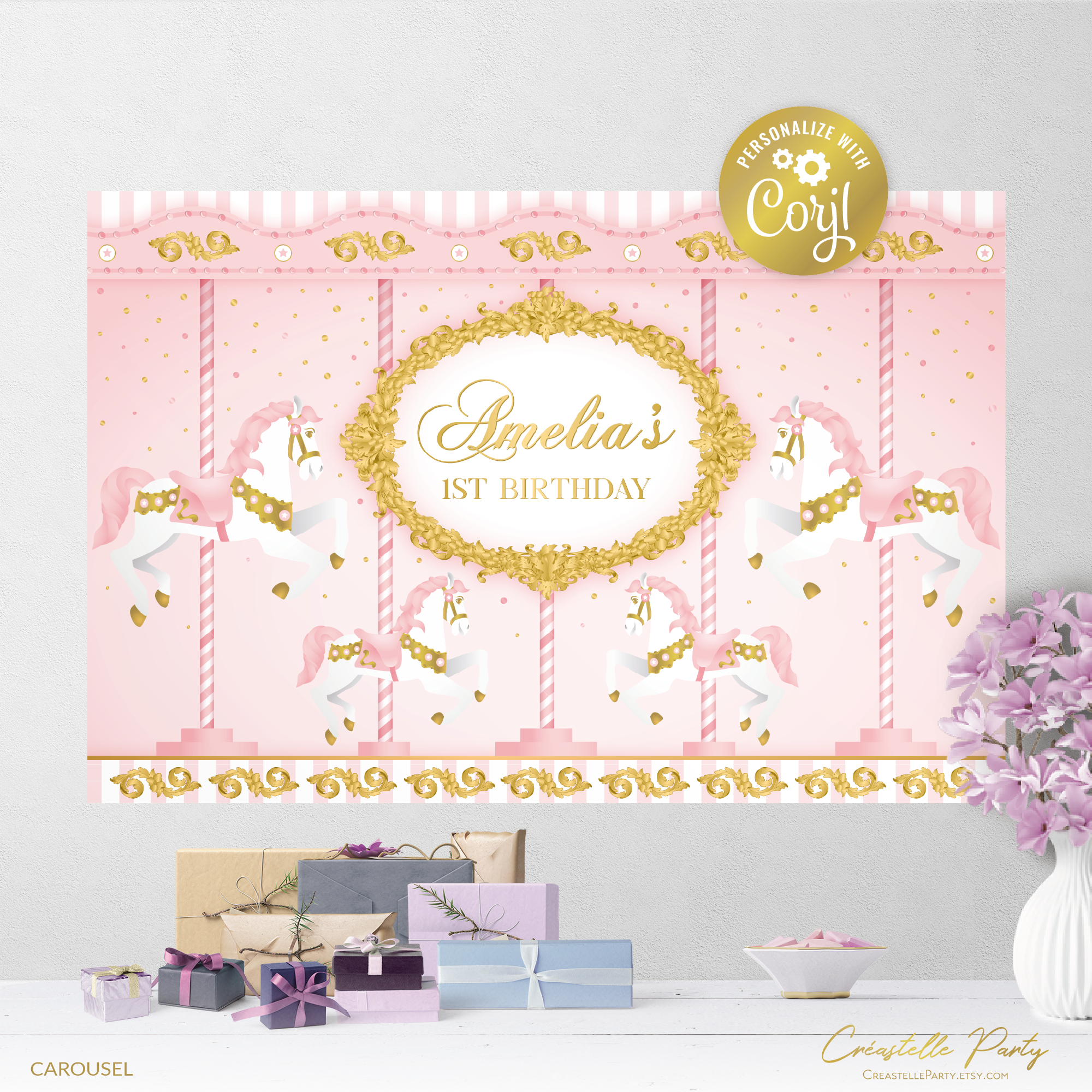 carousel pink - backdrop 3 design preview