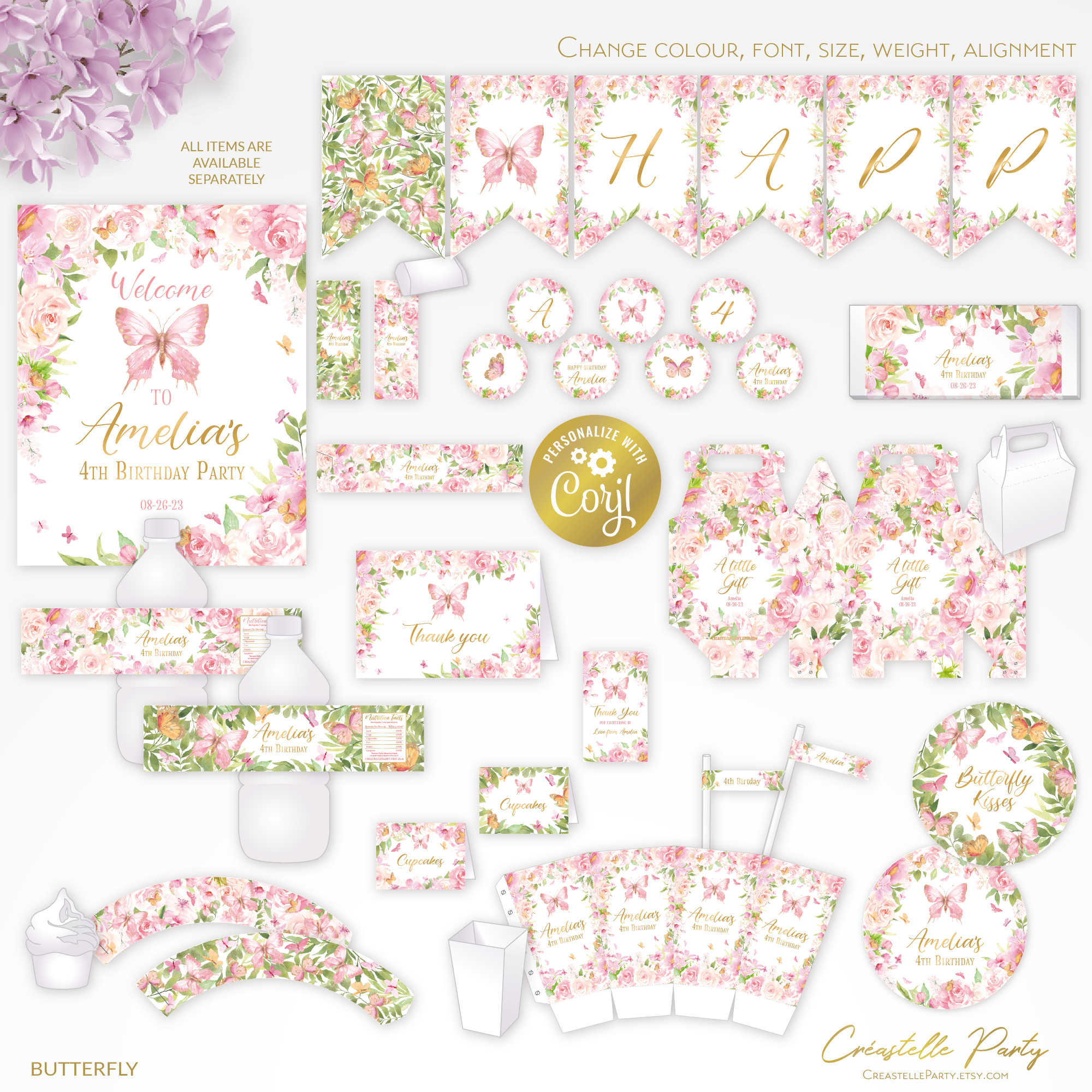 butterfly pink - decors design preview