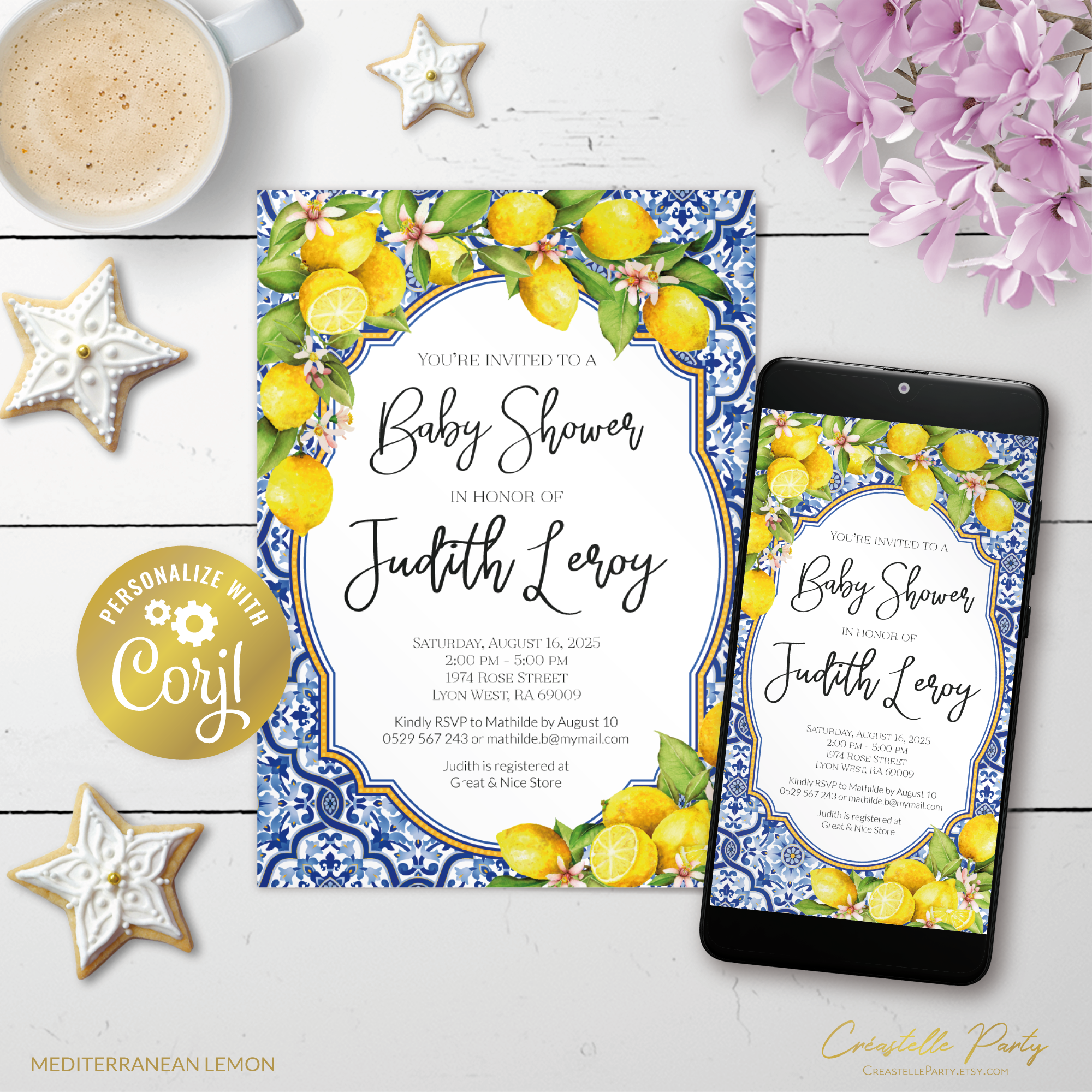 lemon mediterranean - bbs invitation 1 design preview