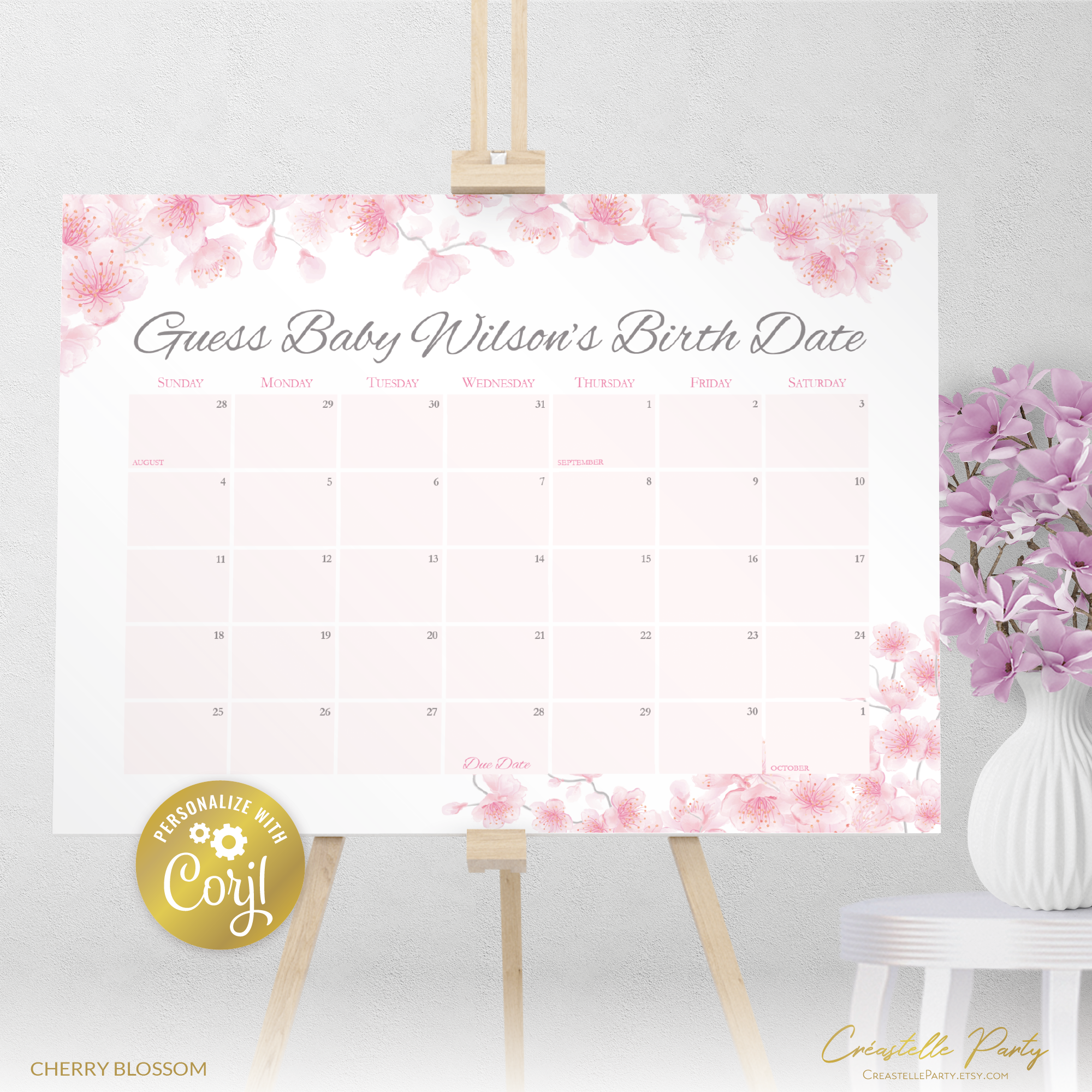 sakura pink - due date design preview