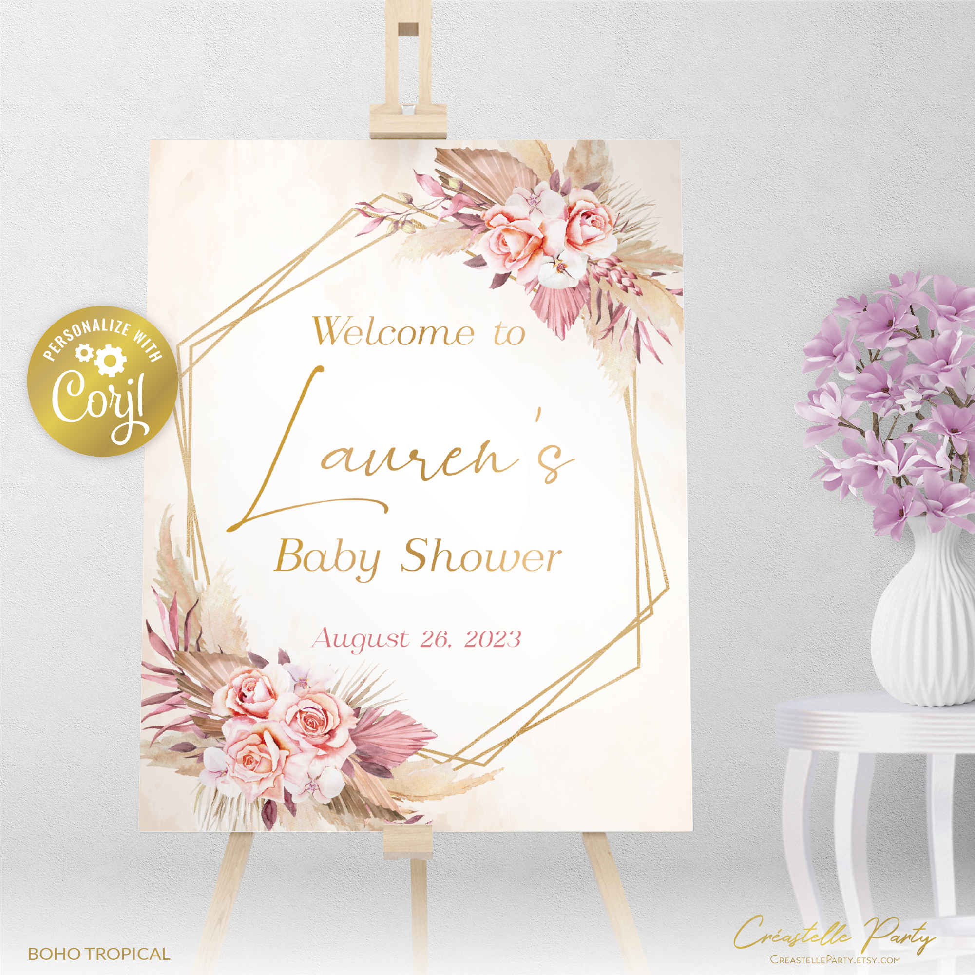 boho tropical pink - welcome design preview