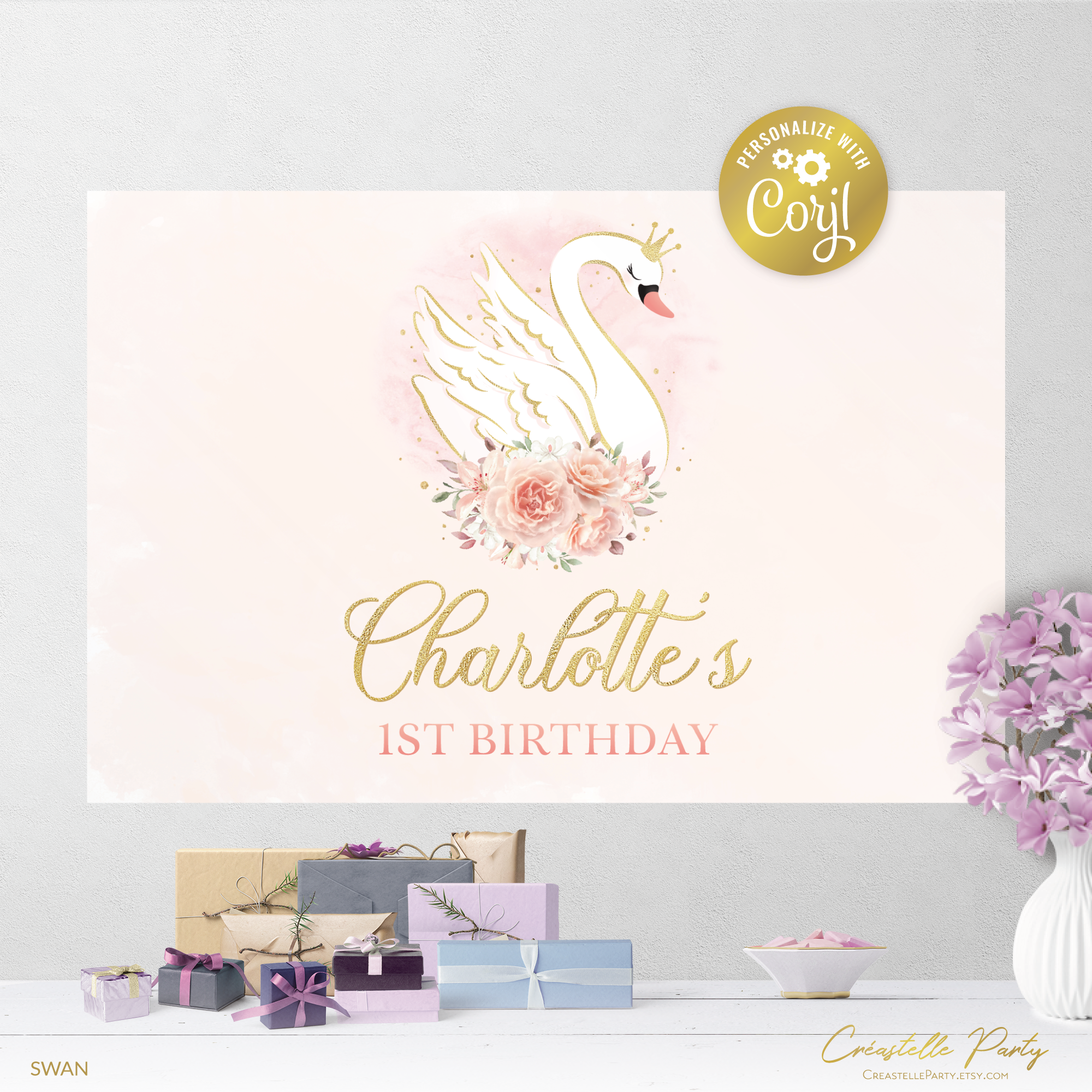 swan blush - backdrop 2 design preview